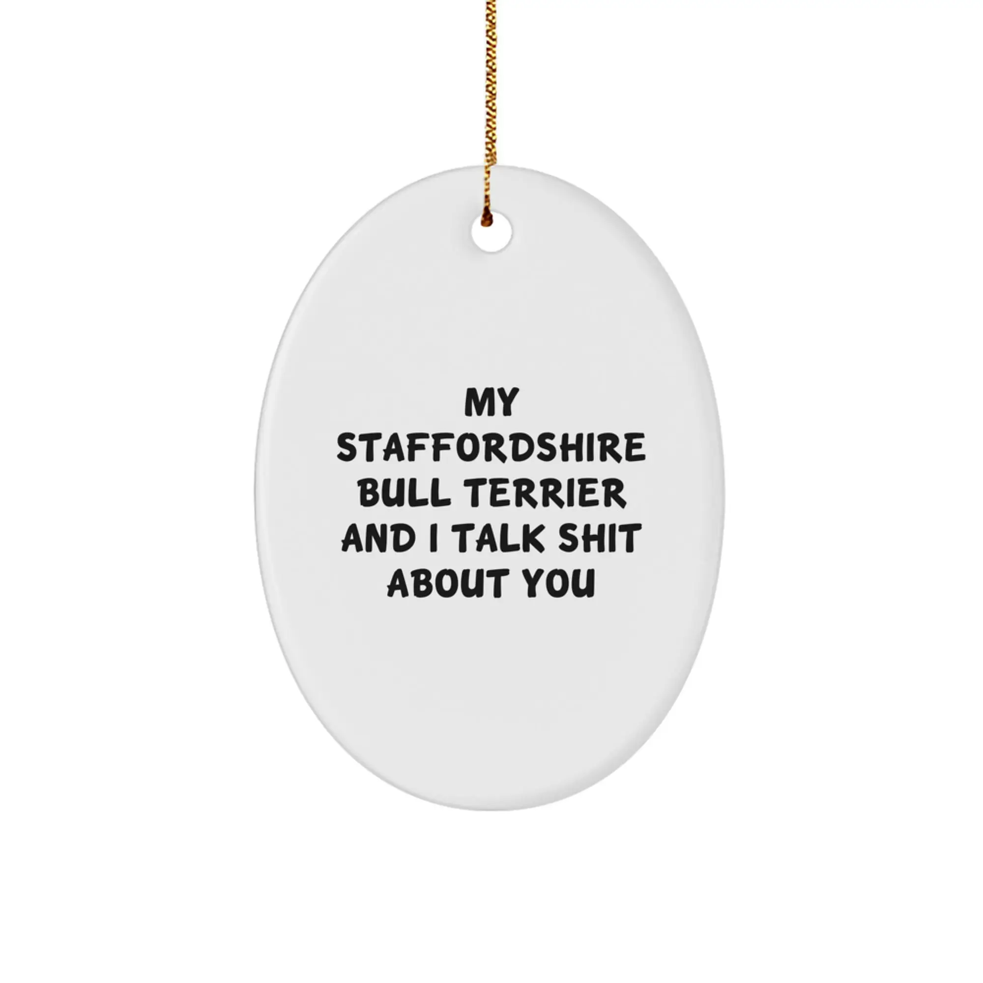 Staffordshire Bull Terrier Keepsake Christmas Ornament for Him Gift - Image 1