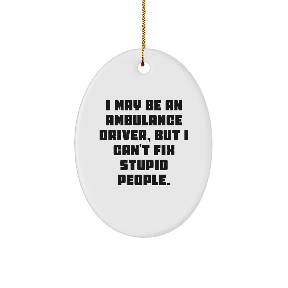 White Ambulance Driver Favorite Bright Christmas Ornament for Kids Gift - Image 1