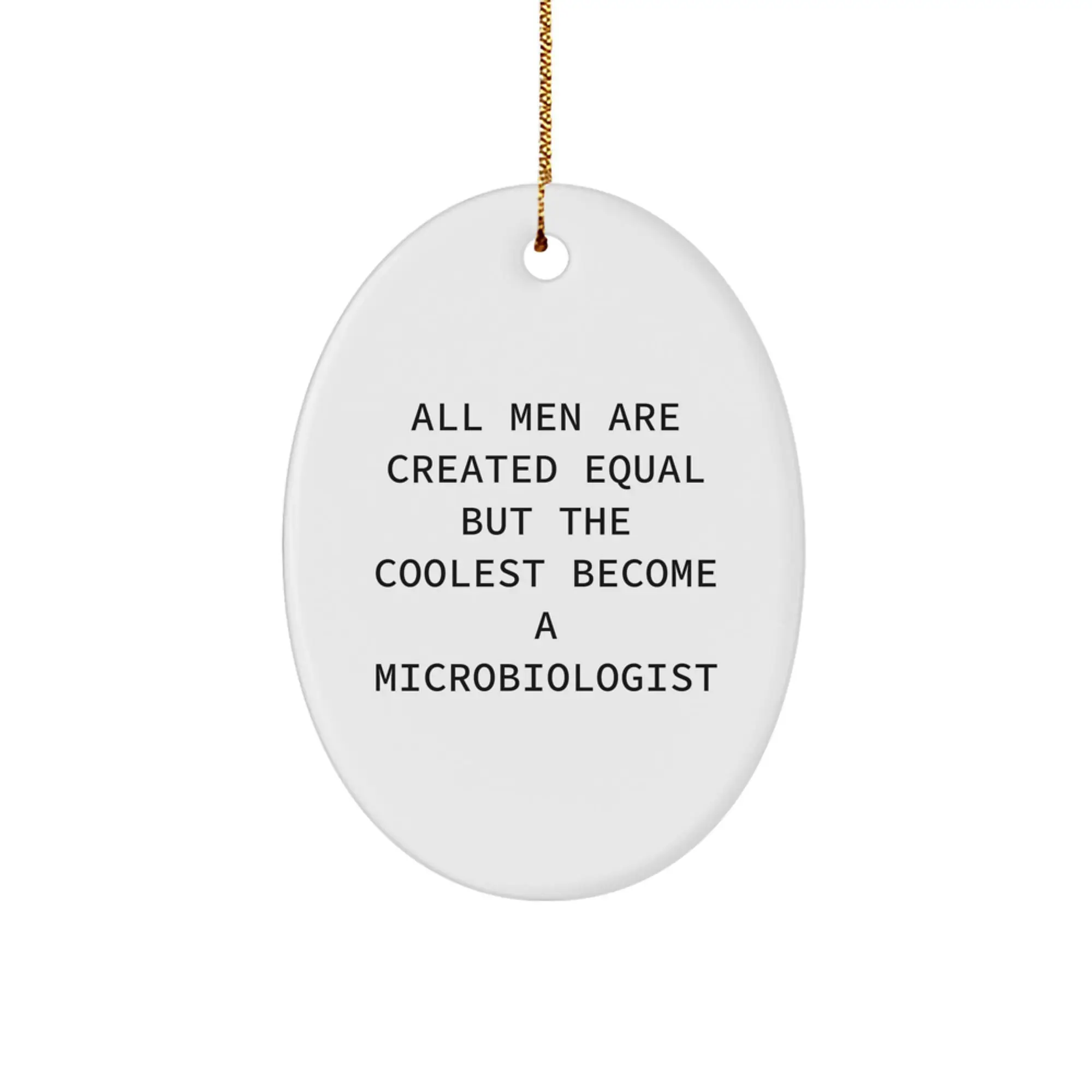 White Classic Microbiologist Keepsake Christmas Ornament for Him Gift - Image 1