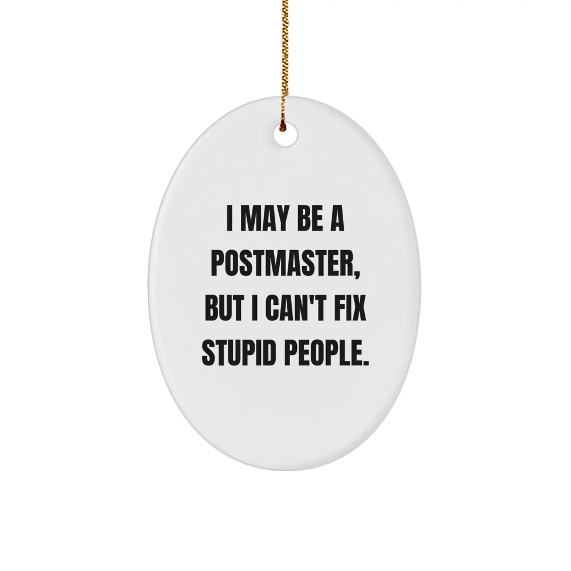 Funny Postmaster Oval Ornament Gifts from Men to Office Workers for Christmas Unique Office Decor - Image 1