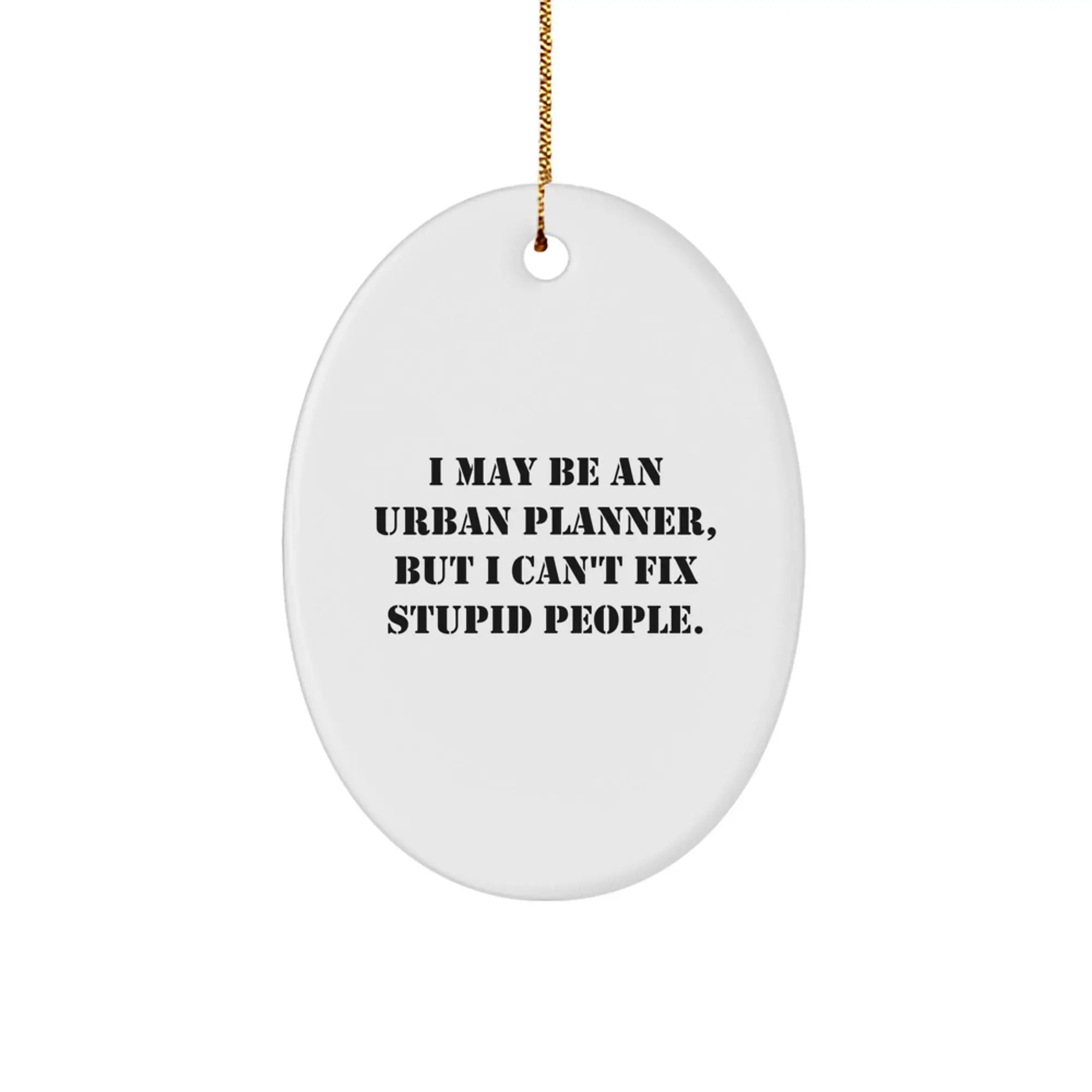 Funny Urban Planner Oval Ornament Gift from Friends for Christmas Unique - Image 1