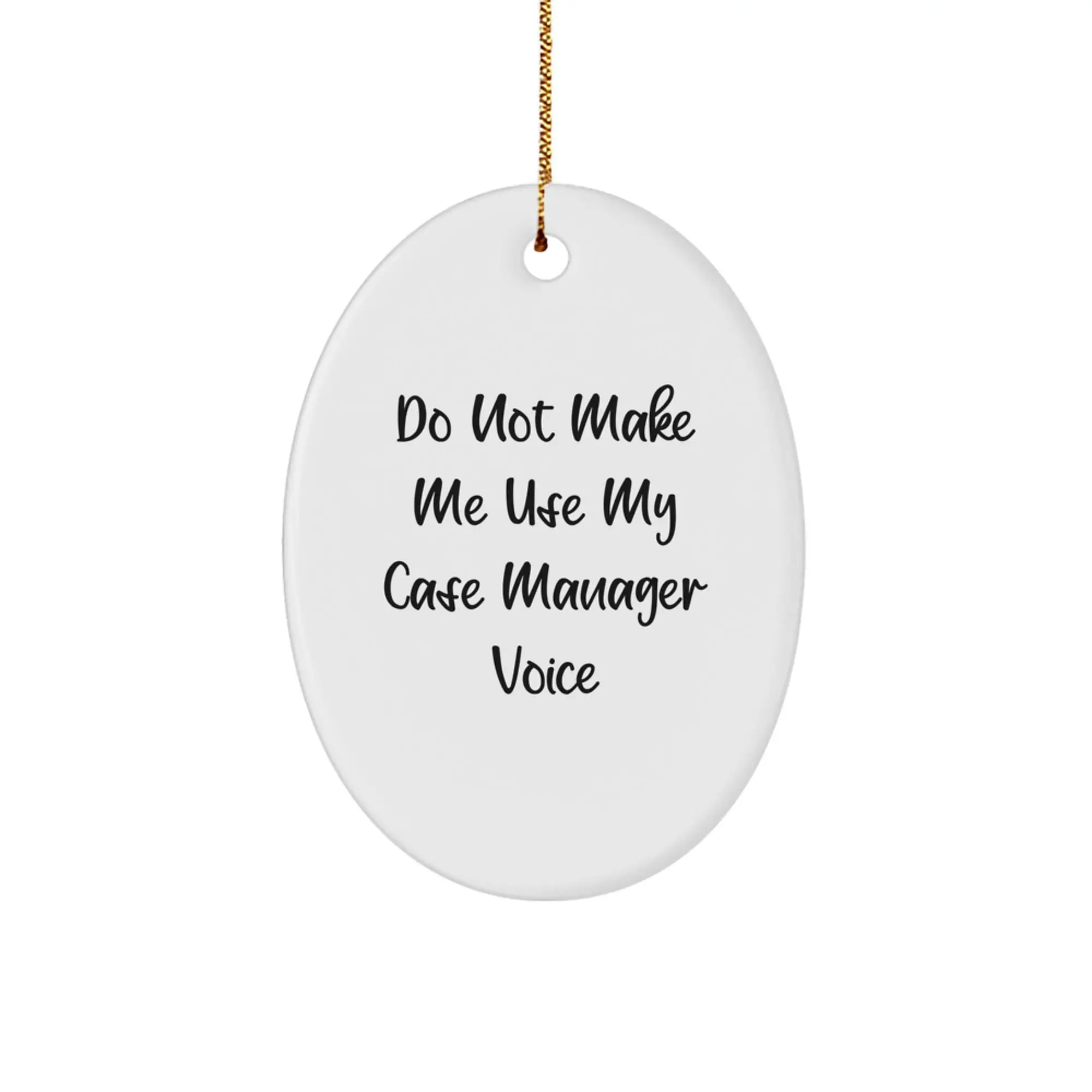 Christmas Holiday Gift for Her Case Manager Oval Ornament Present - Image 1