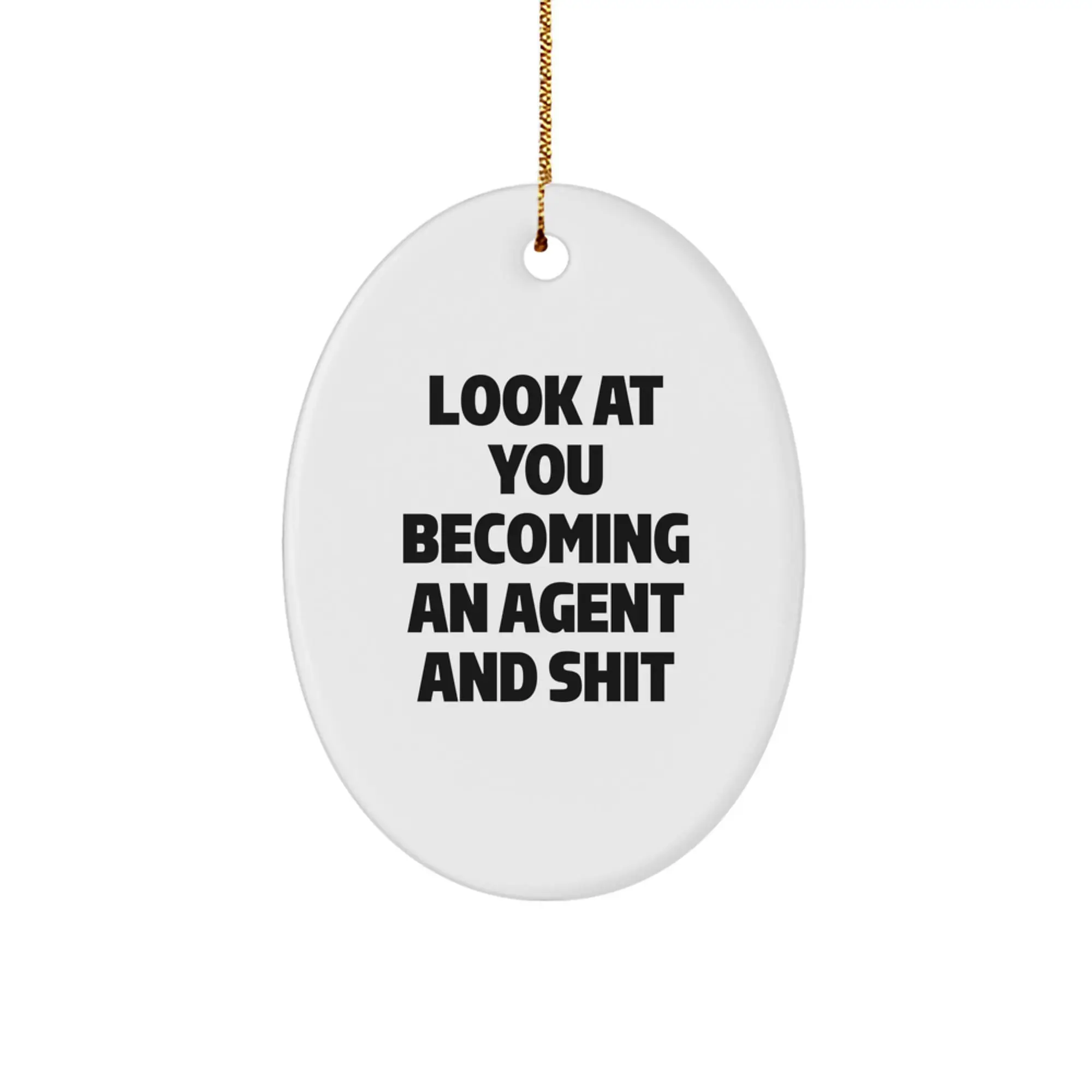 Christmas Gift for Roommates Agent Oval Ornament Collectible - Image 1
