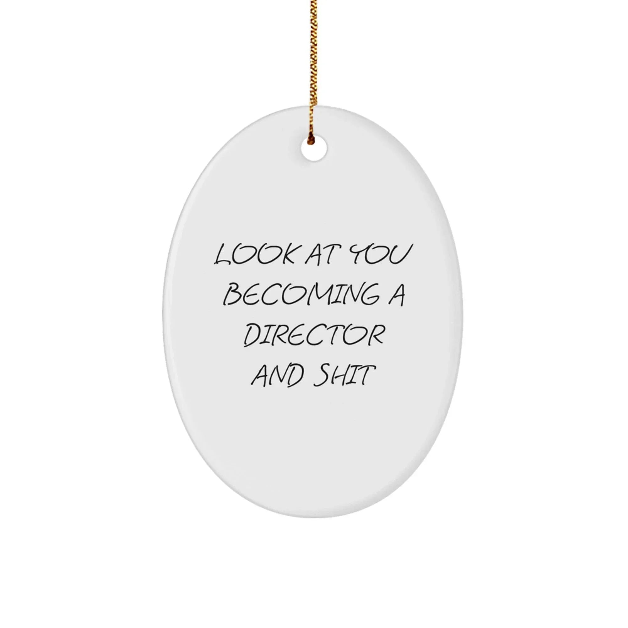 Funny Director Gifts for Men, Women, Friends, Family - Look At You Becoming A Director And Shit Oval Ornament, Christmas Unique Gifts from Men, Women, Friends, Family