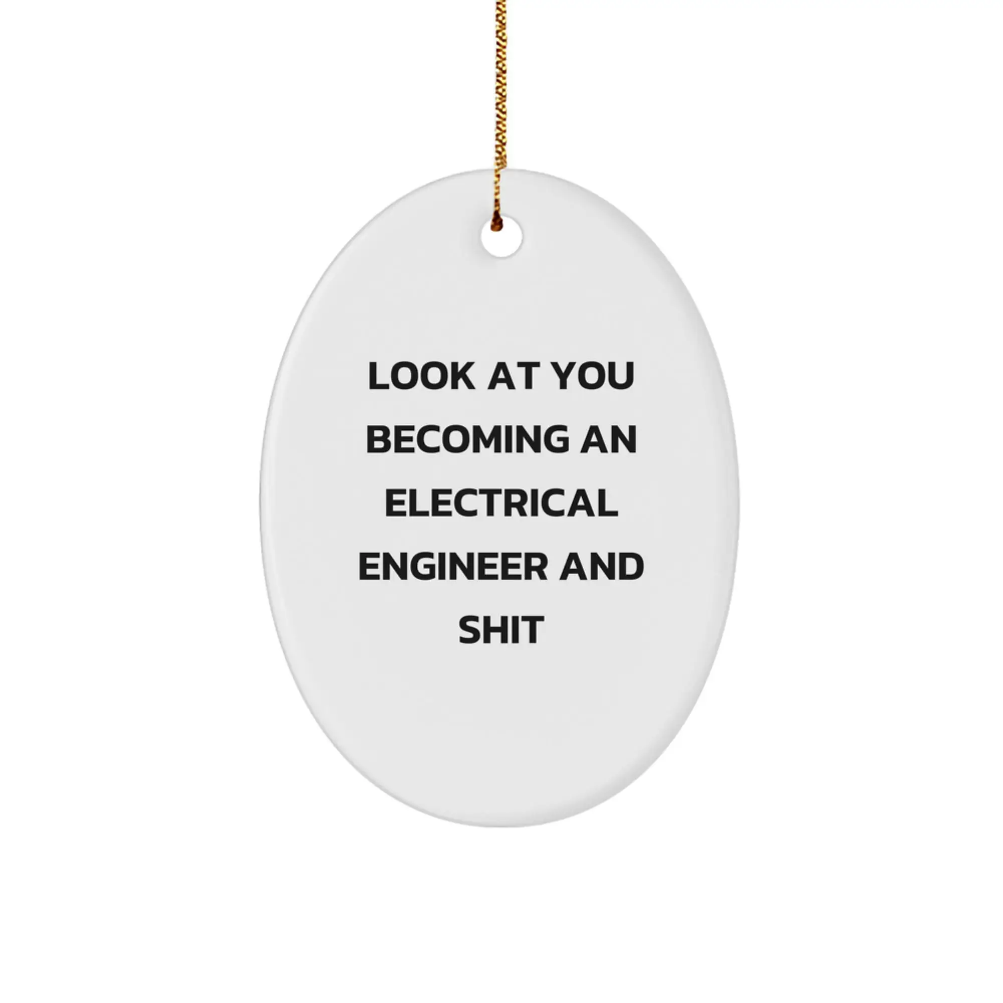 Funny Electrical Engineer Oval Ornament, Gifts for Electrical Engineer Men, Christmas Unique Gifts from Friends to Family - Image 1