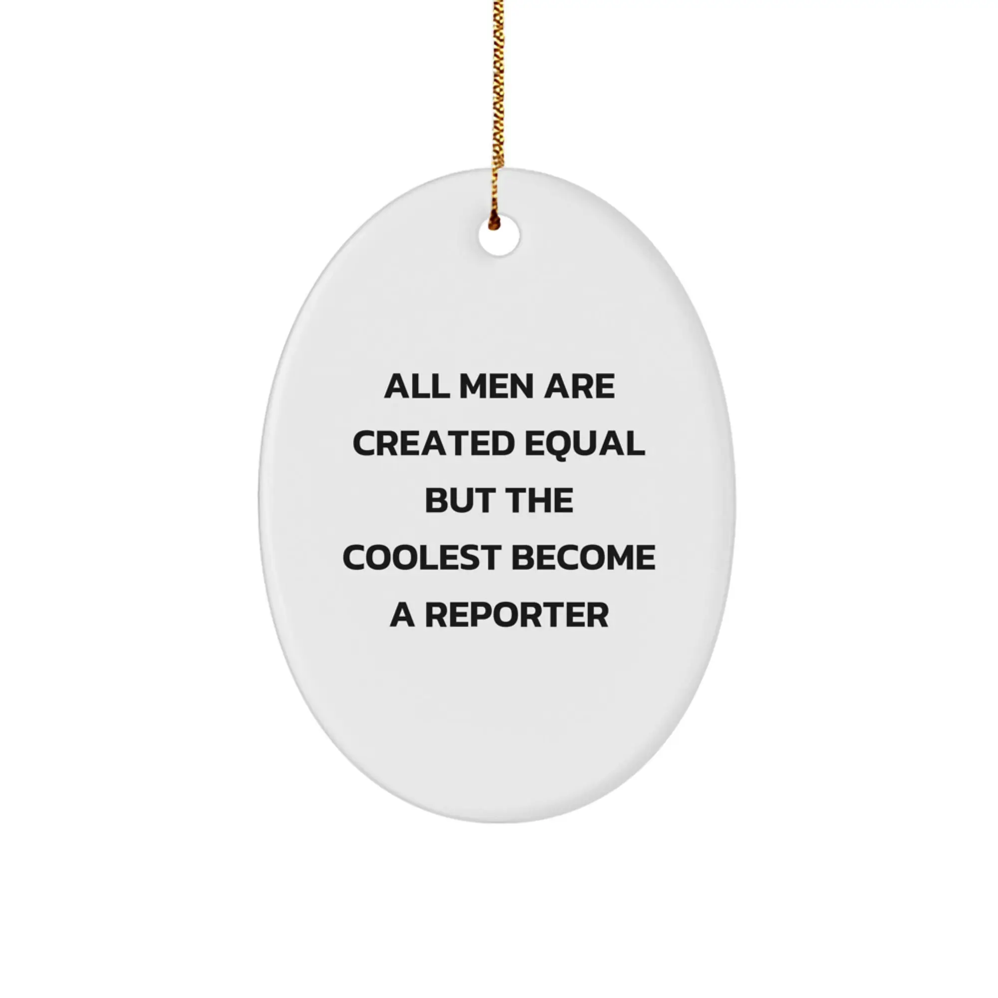 Reporter Oval Christmas Ornament Idea for Coworkers Gift - Image 1