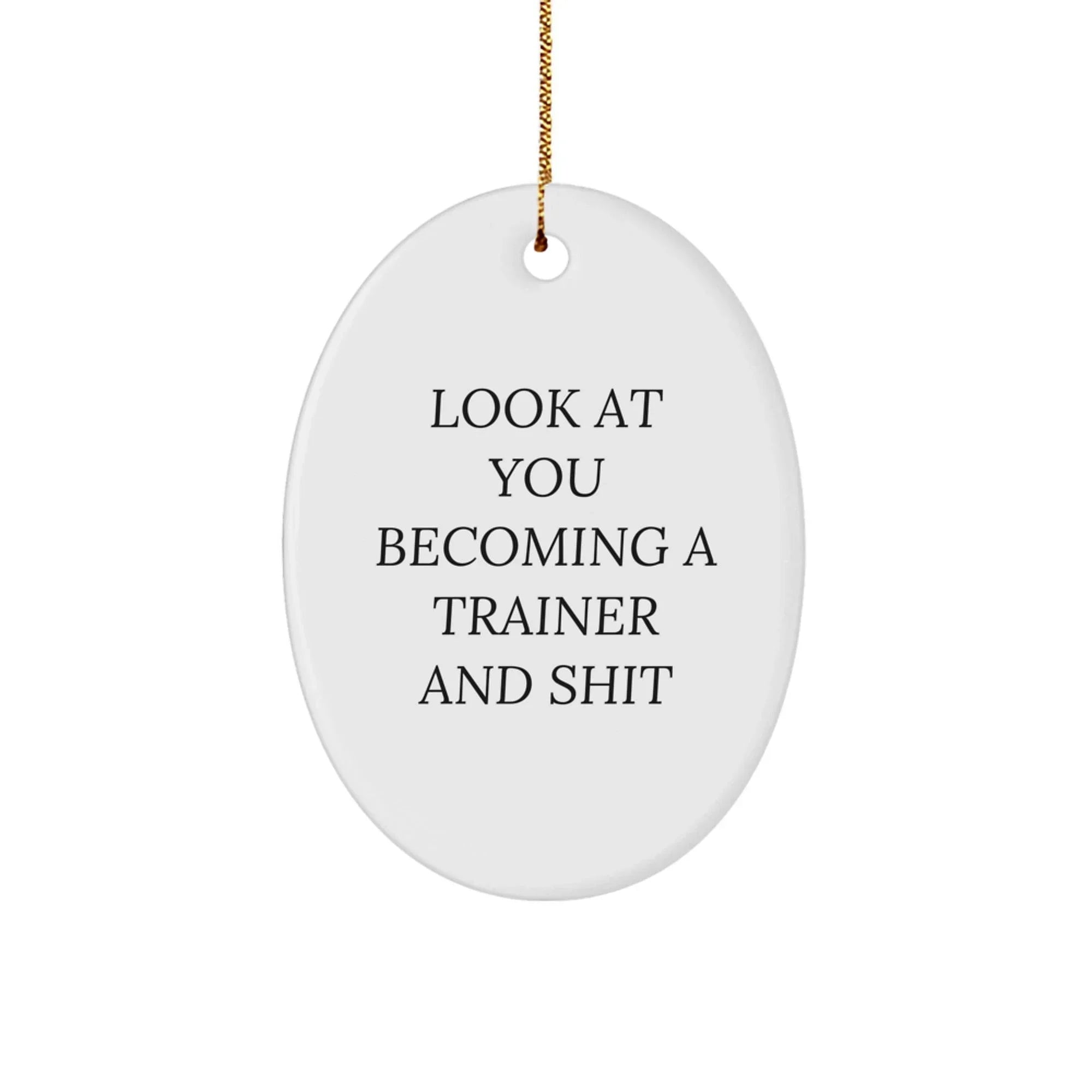 Trainer Gifts from Friends or Family - Look At You Becoming A Trainer And Shit Oval Ornament, 3.25" Tall, Christmas Unique Gifts