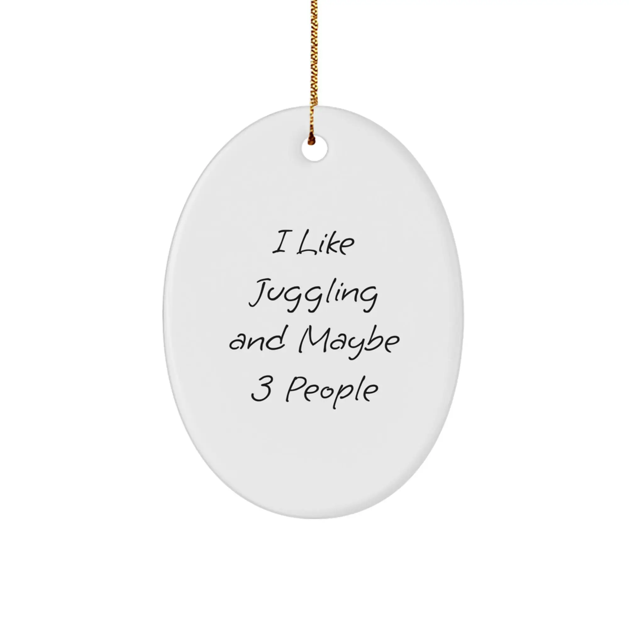 Juggling Oval Ornament Funny Gift for Juggling Enthusiasts Gifts from Friends and Family, Christmas Unique Decorations, Oval Shaped, White Color, Juggling Love, Juggling Gifts, Juggling Decor - Image 1