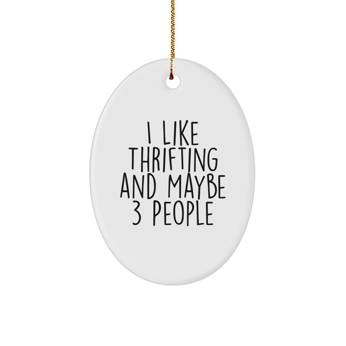Favorite Thrifting Christmas Ornament Gift for Kids - Whimsical Quote - Image 1