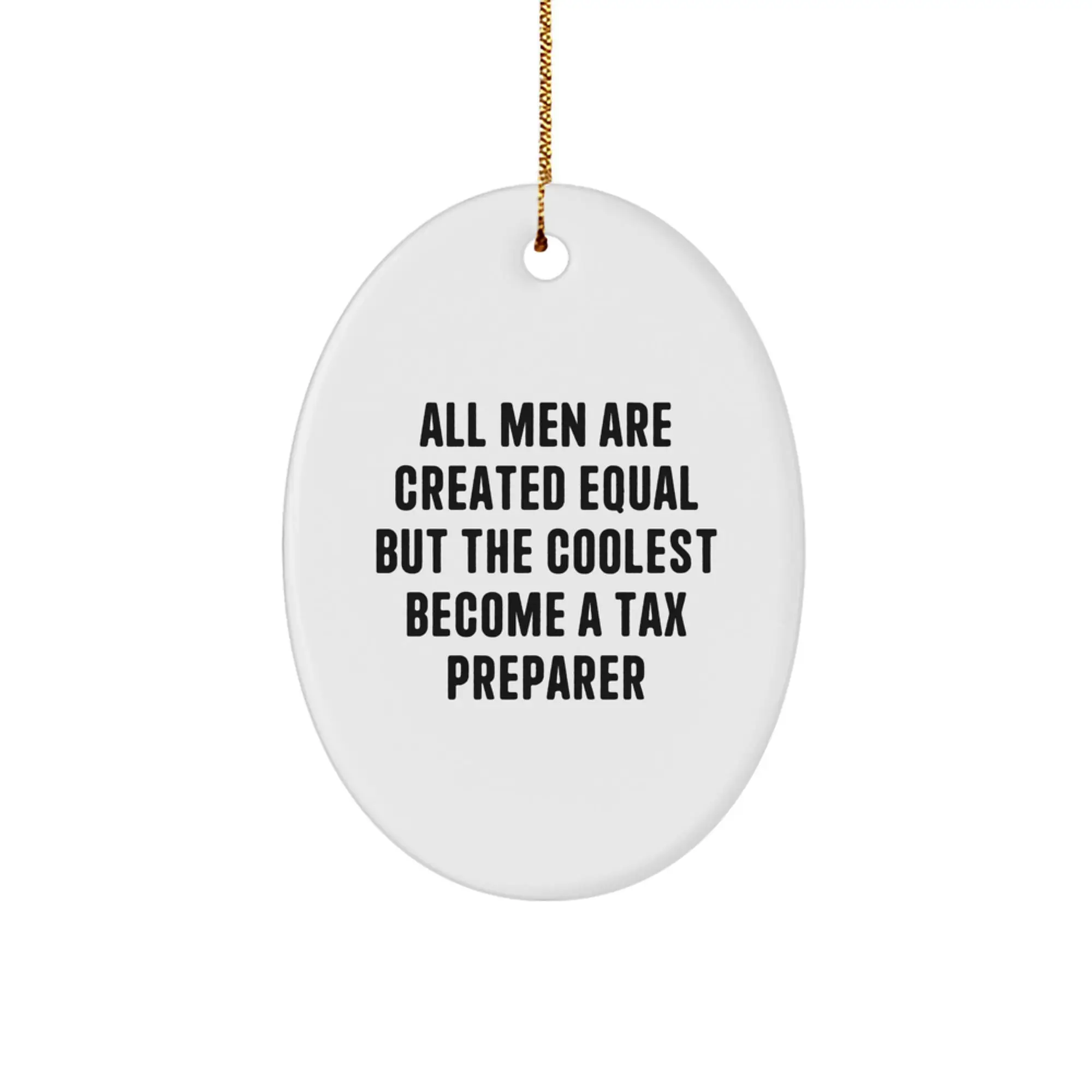 Funny Tax Preparer Gifts for Men, Oval Ornament Christmas Unique Presents from Friends, Coolest Tax Pros - Image 1