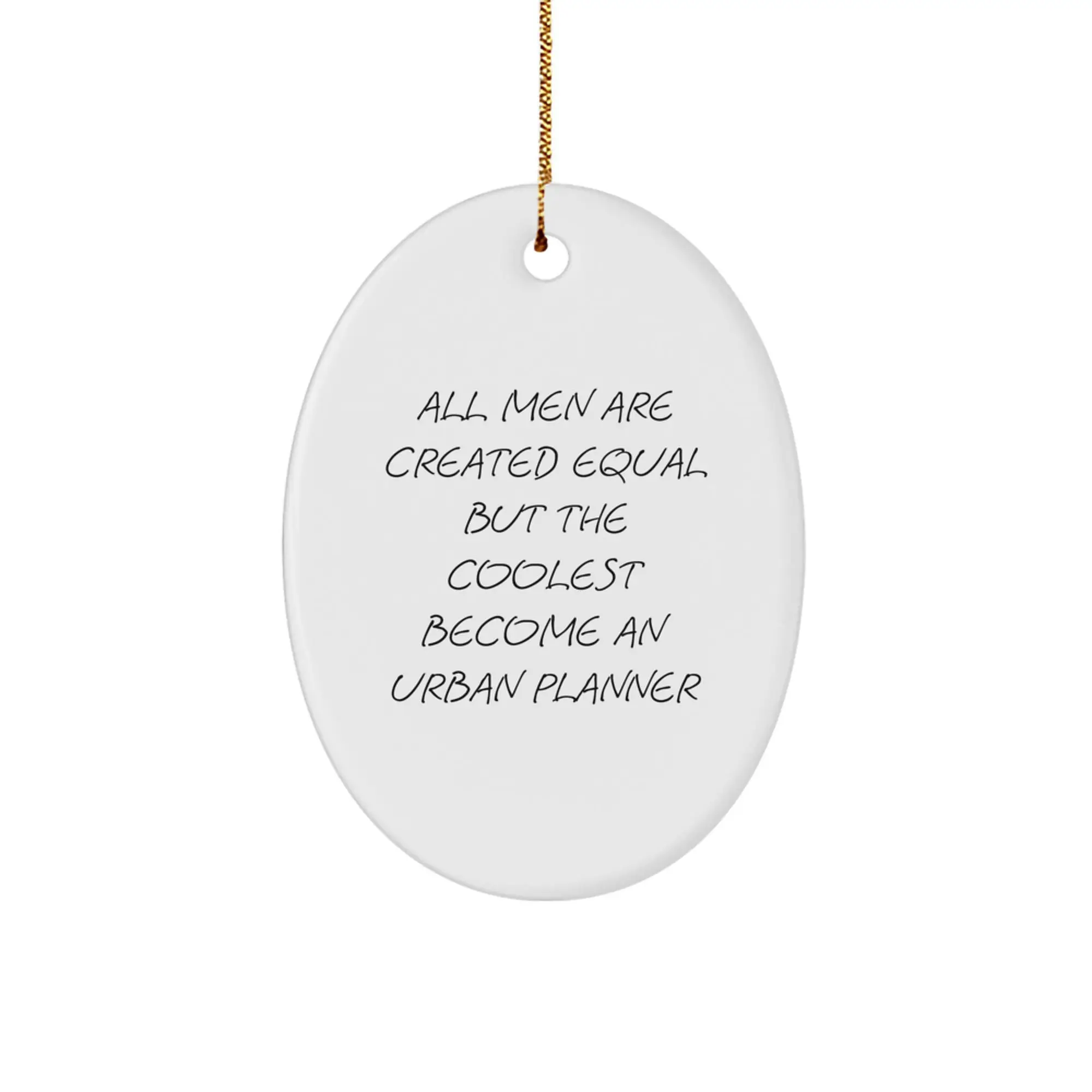 Funny Urban Planner Gifts for Him from Friends, Unique Oval Ornament for Christmas Unique Gifts - Image 1