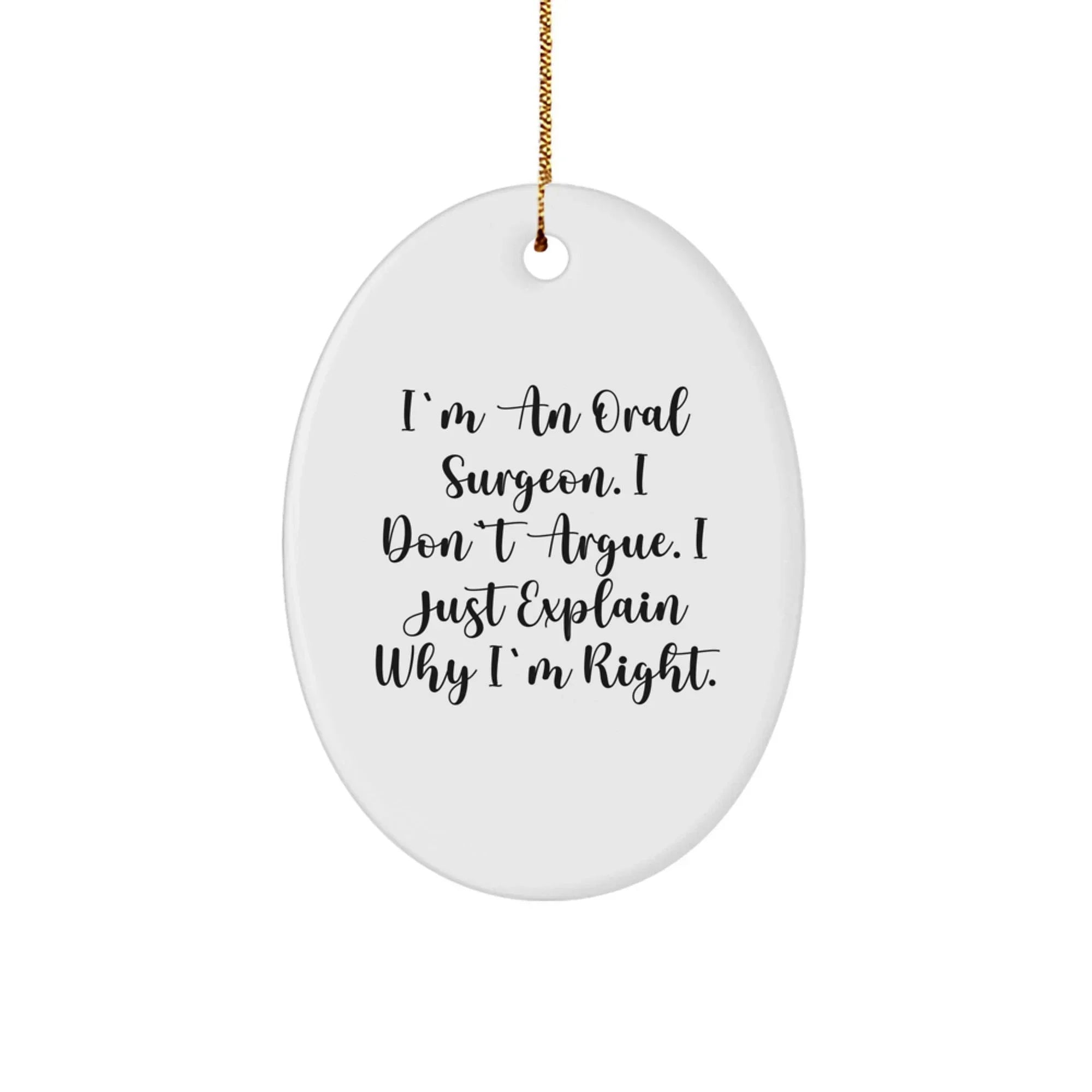 Funny Oral Surgeon Gifts from Friends for Men Oval Ornament Christmas Unique Decorations