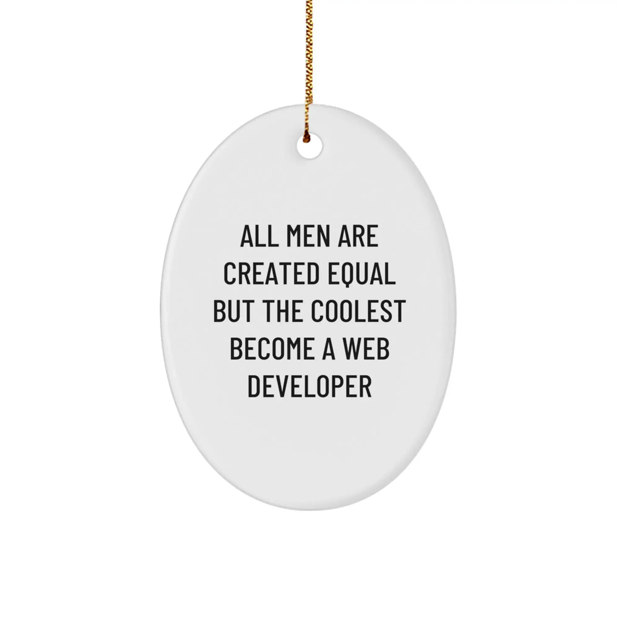 Funny Web Developer Oval Ornament, Gifts from Men to Web Developer Friends, Perfect Christmas Unique Gifts for Web Developer - Image 1