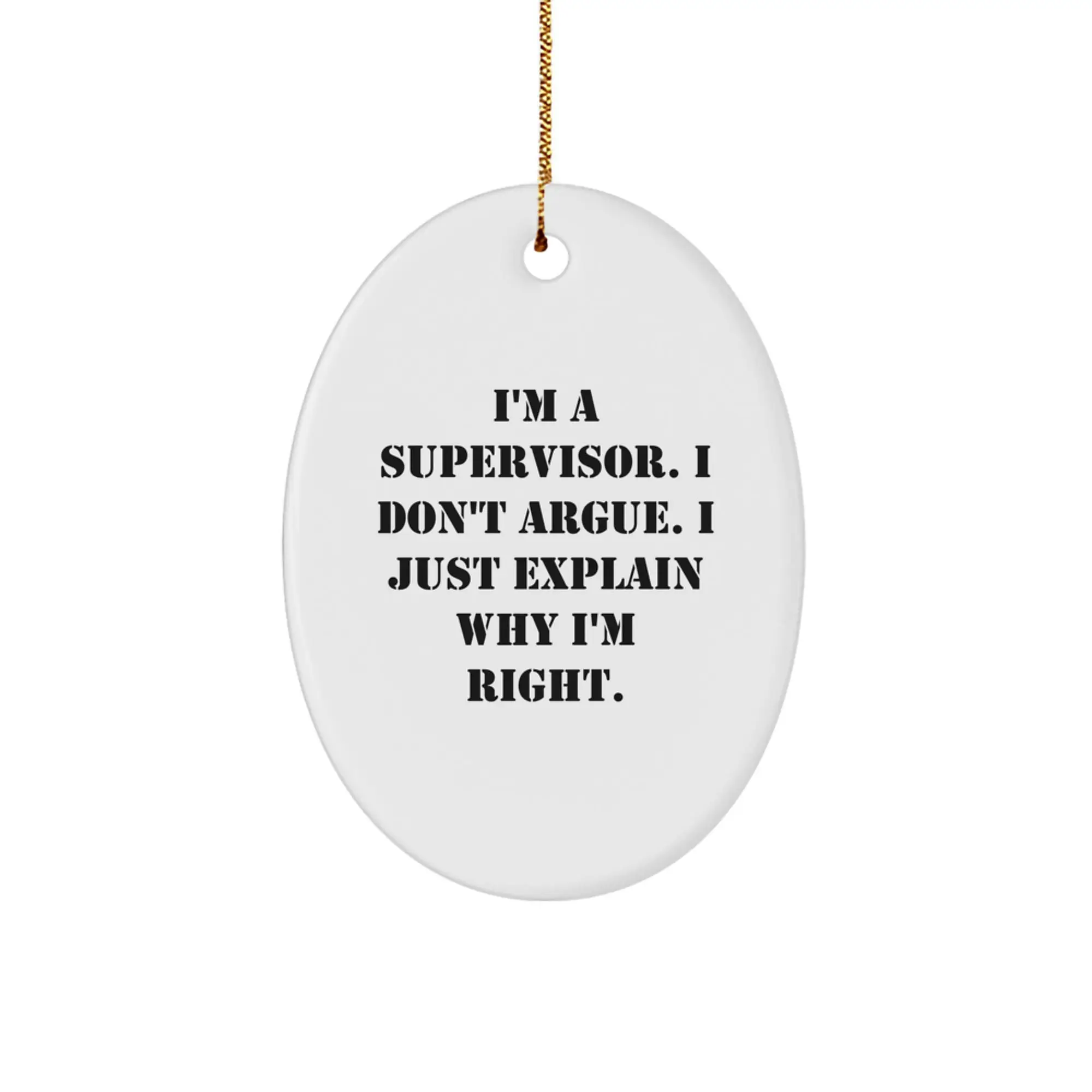 Supervisor Oval Ornament for a Colleague Companion Christmas Gift - Image 1