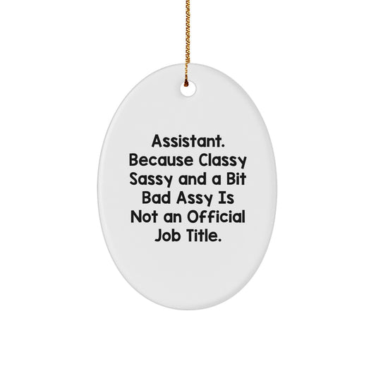 Funny Assistant Oval Ornament Gifts for Assistants from Friends, Christmas Unique Gifts for Men or Women - Image 1