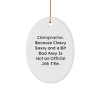Charming Chiropractor Oval Ornament Gifts from Friends and Family for Christmas Unique Decorations, Classy Sassy And A Bit Fearlessy Is Not An Official Job Title. - Image 1