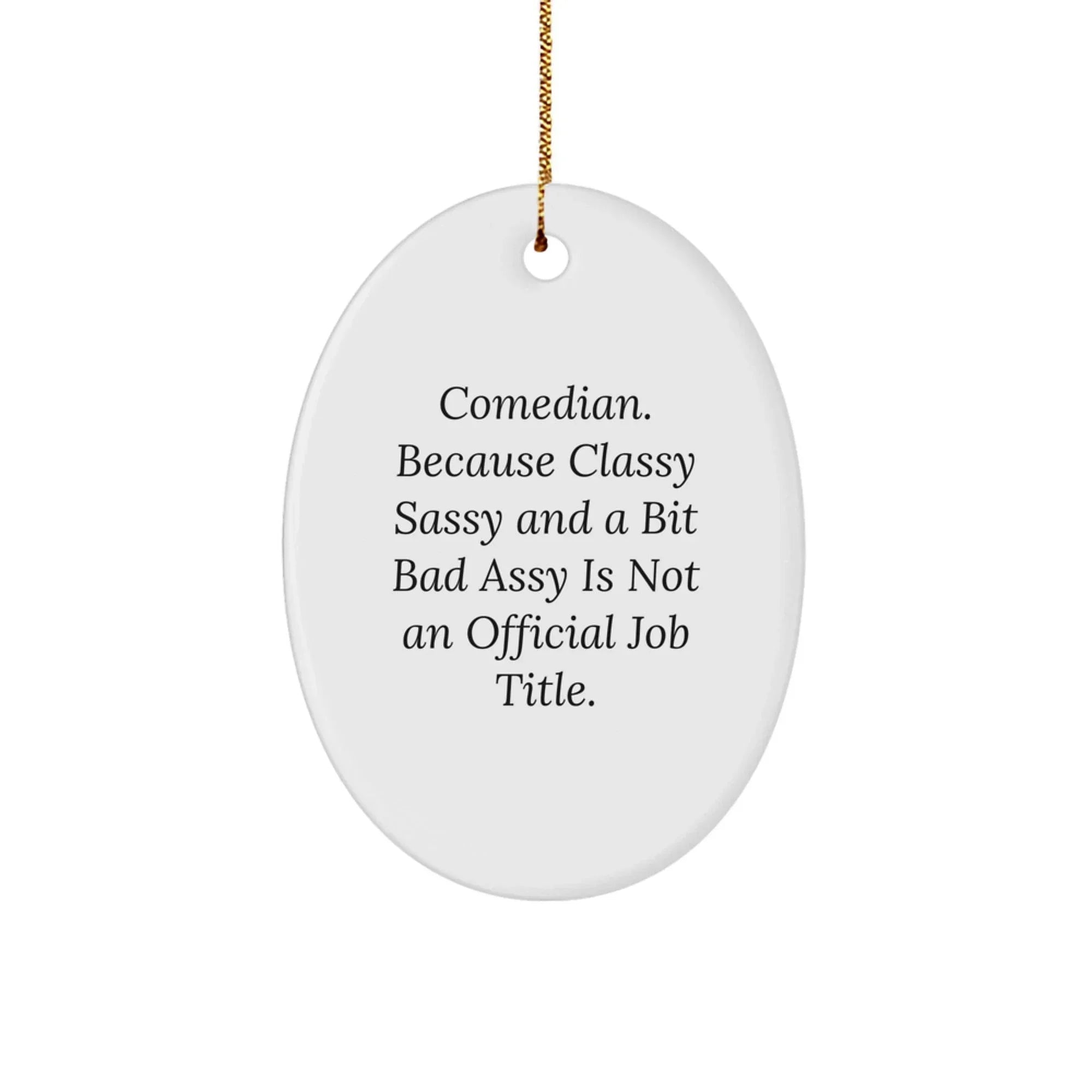 Funny Comedian Oval Ornament, Comedian Gifts for Men or Women Friends Family, Christmas Unique Decorations by Friends for Comedian, Oval Shaped MDF Decor