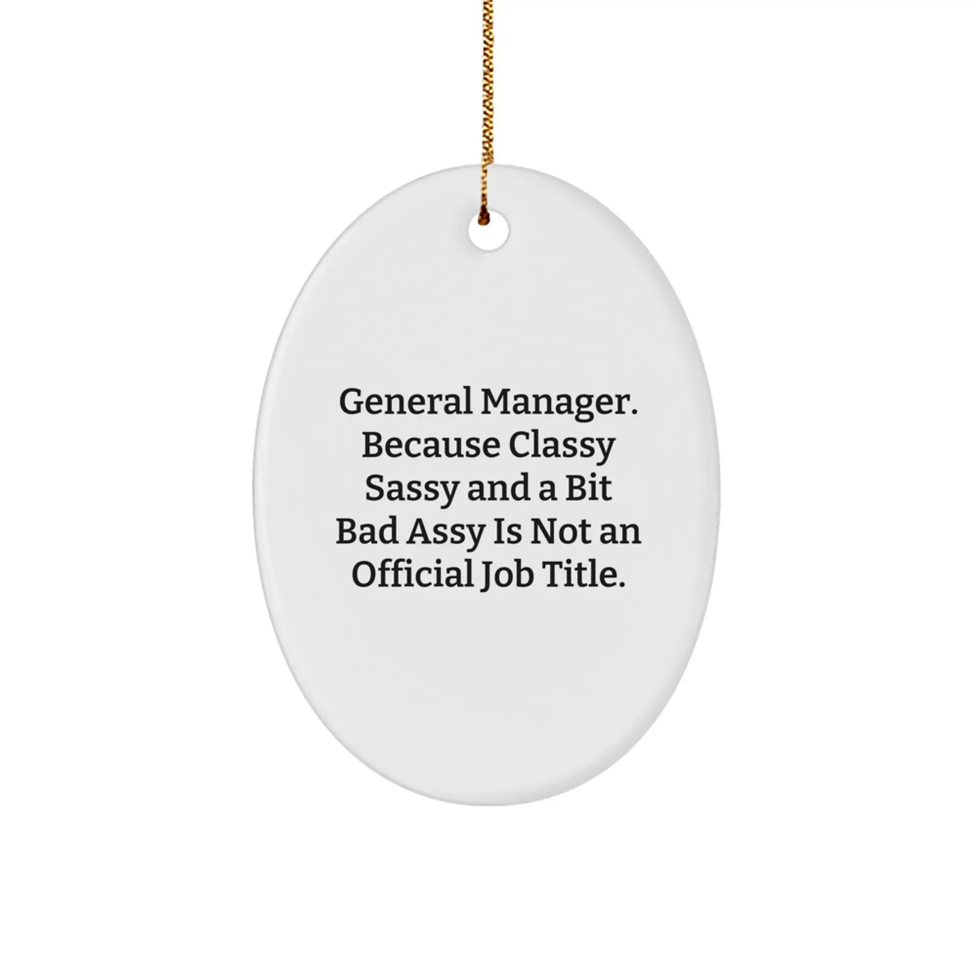 Christmas Gift Oval Ornament for Her – General Manager Keepsake Present - Image 1