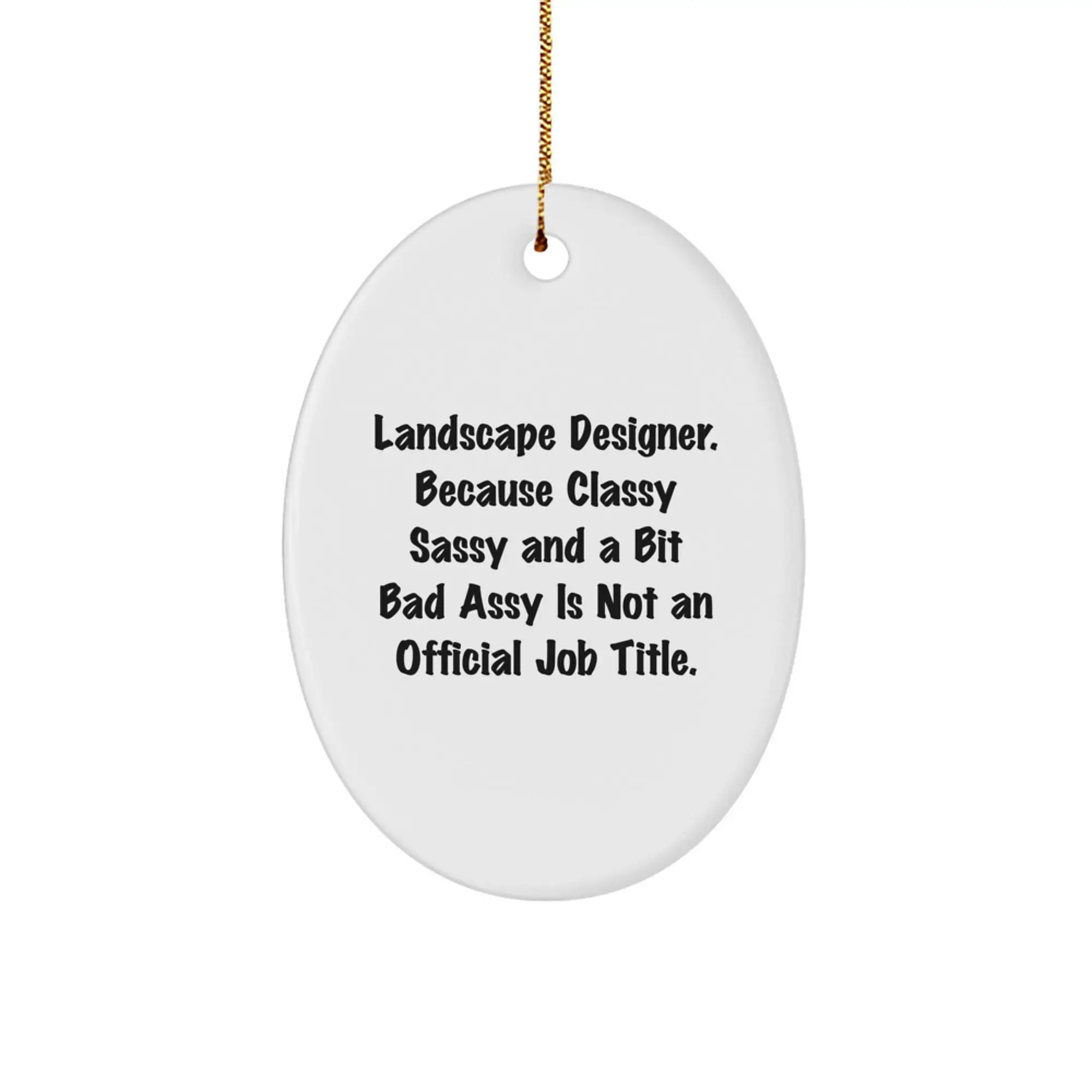 Holiday Gift for Roommates Collectible Landscape Designer Oval Ornament - Image 1