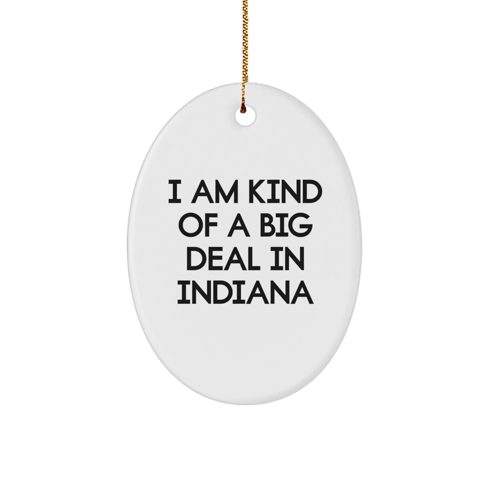 Indiana Oval Ornament Funny Quote Gifts from Friends to Family, Christmas Unique Gifts for Indiana Men Women - Image 1