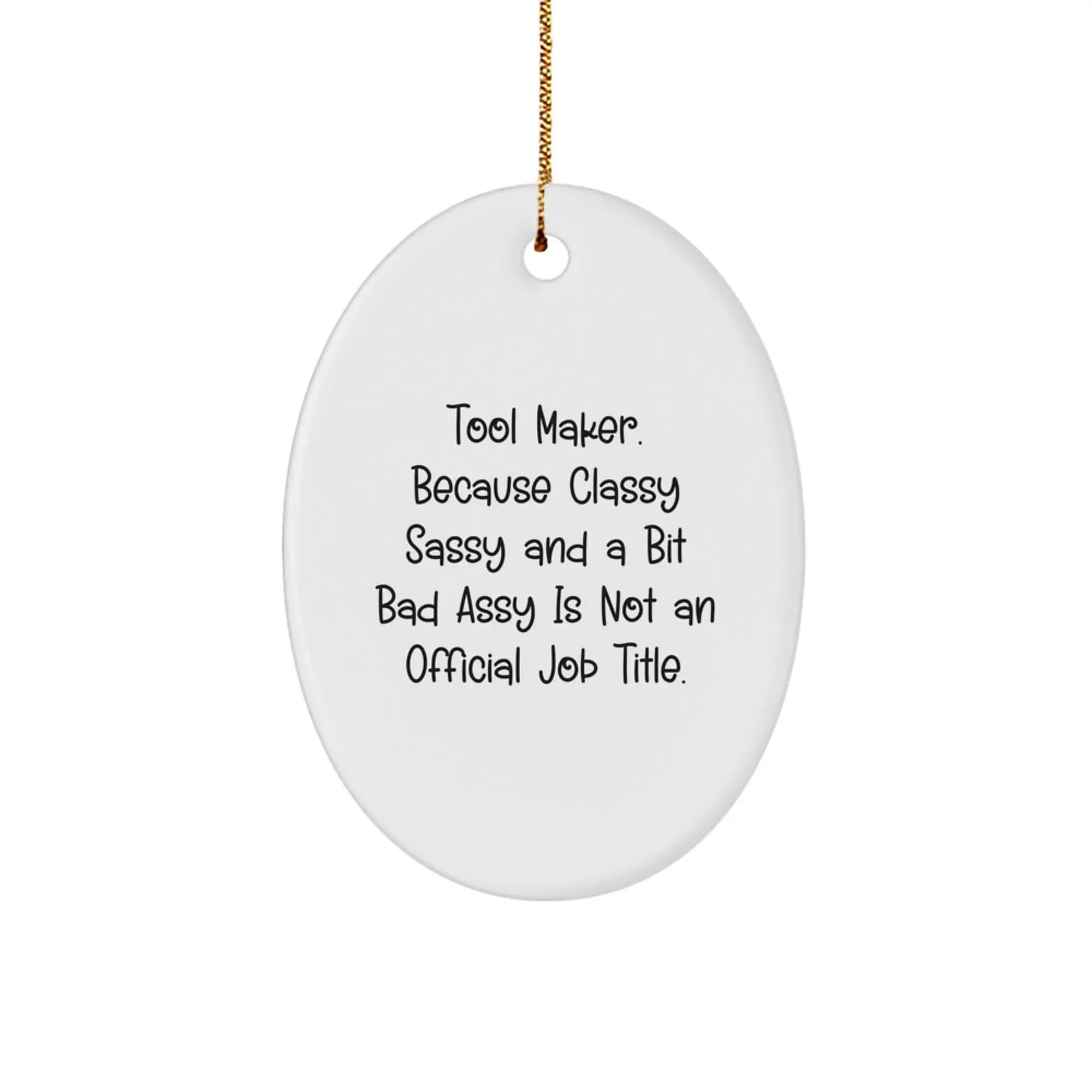 Christmas Gift for Her Tool Maker Oval Ornament Present Bright - Image 1