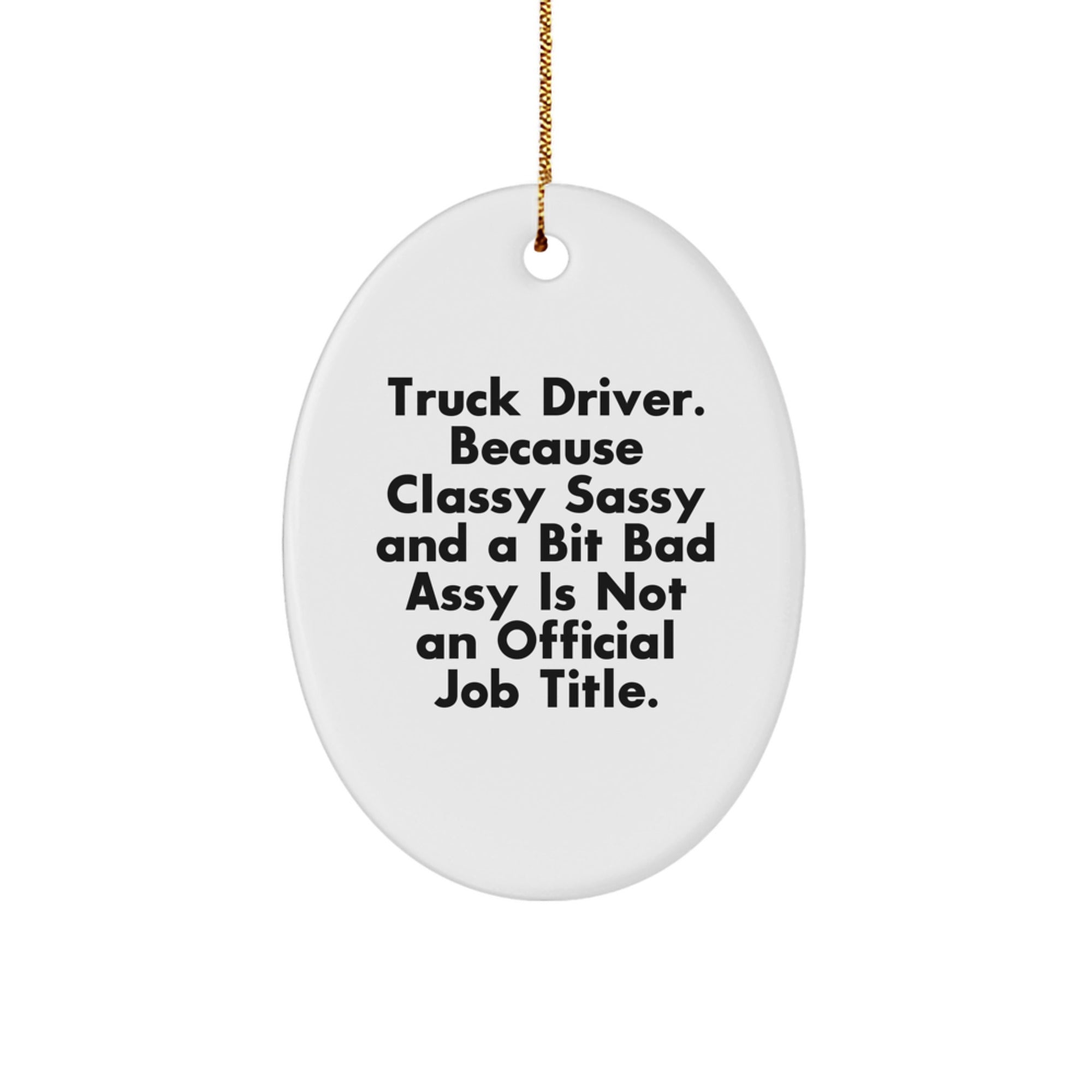 Funny Truck Driver Oval Ornament Gifts for Men from Friends, Gifts for Truck Drivers on Christmas Unique - Image 1