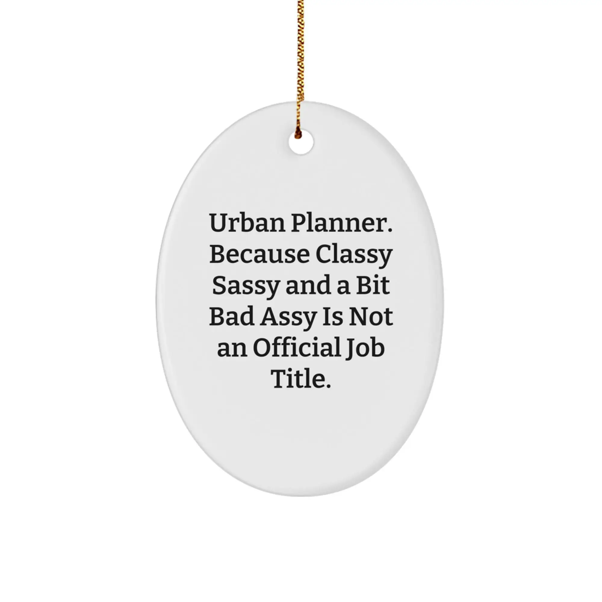 Funny Urban Planner Gifts from Friends - Oval Ornament for Christmas Unique - Image 1
