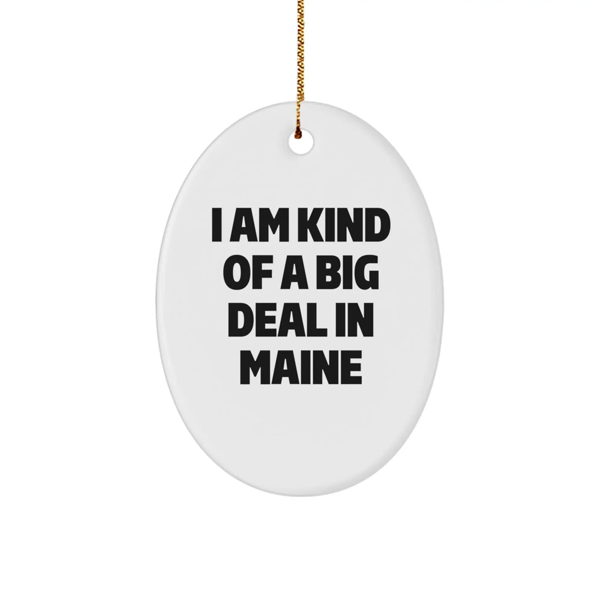 Funny Maine Gifts from Men to Family - Oval Ornament 'I Am Kind Of A Prime Selection In Maine' Christmas Unique Gifts - Image 1