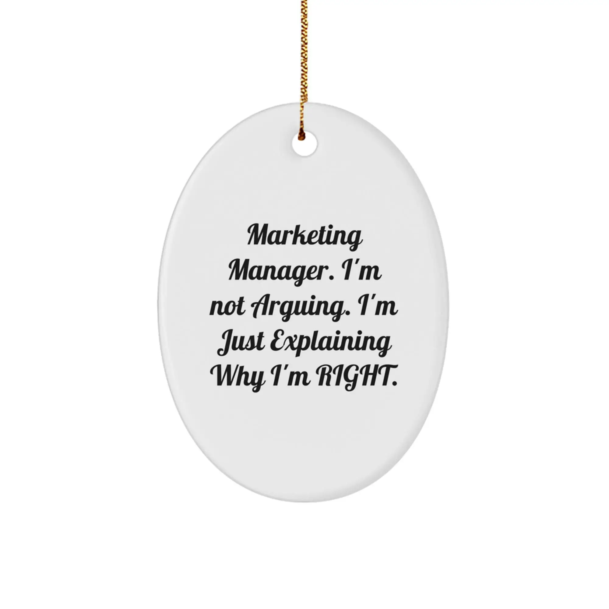 Marketing Manager Oval Ornament Collectible Christmas Gift for Neighbors - Image 1