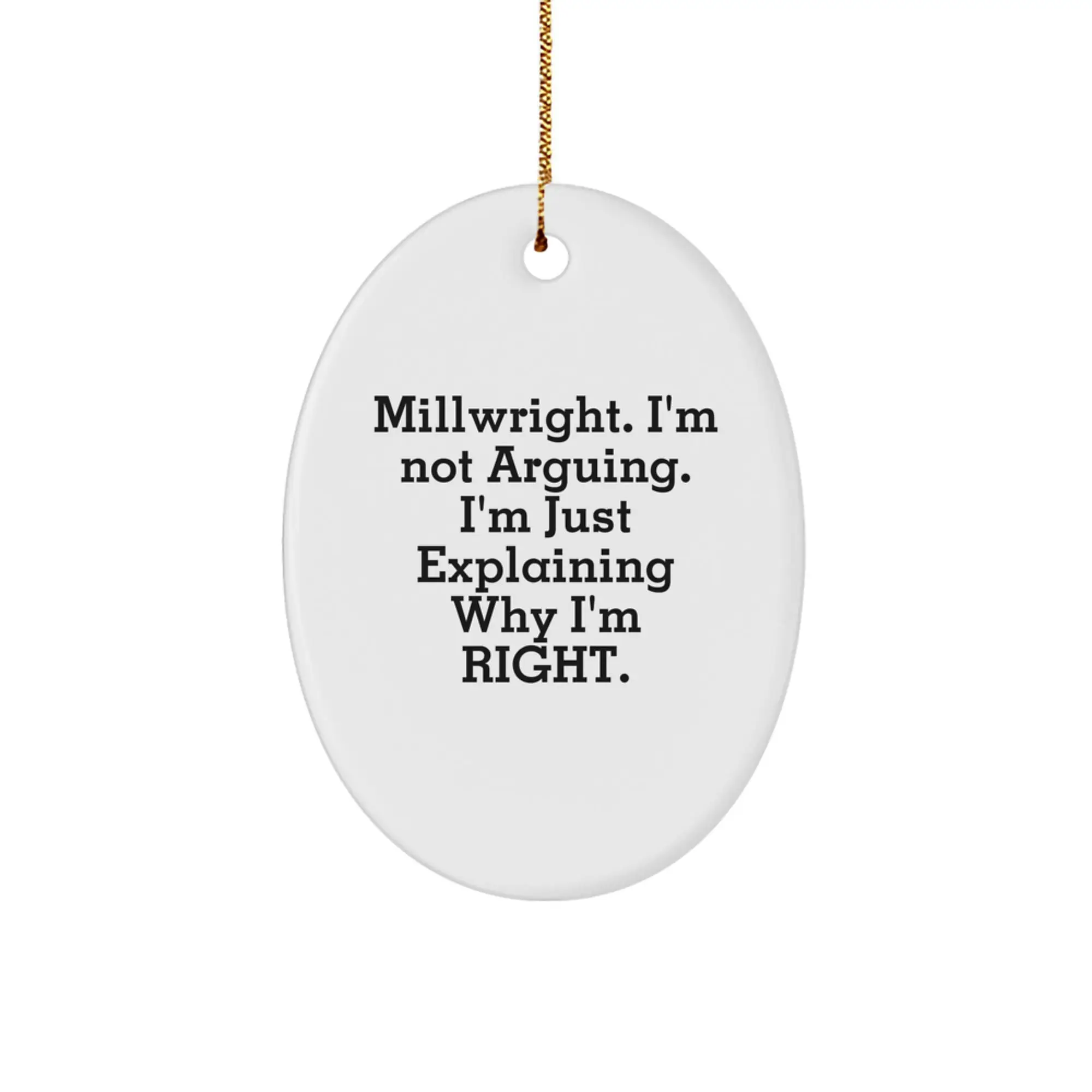 Millwright Keepsake Christmas Ornament for Him Durable Classic Gift - Image 1