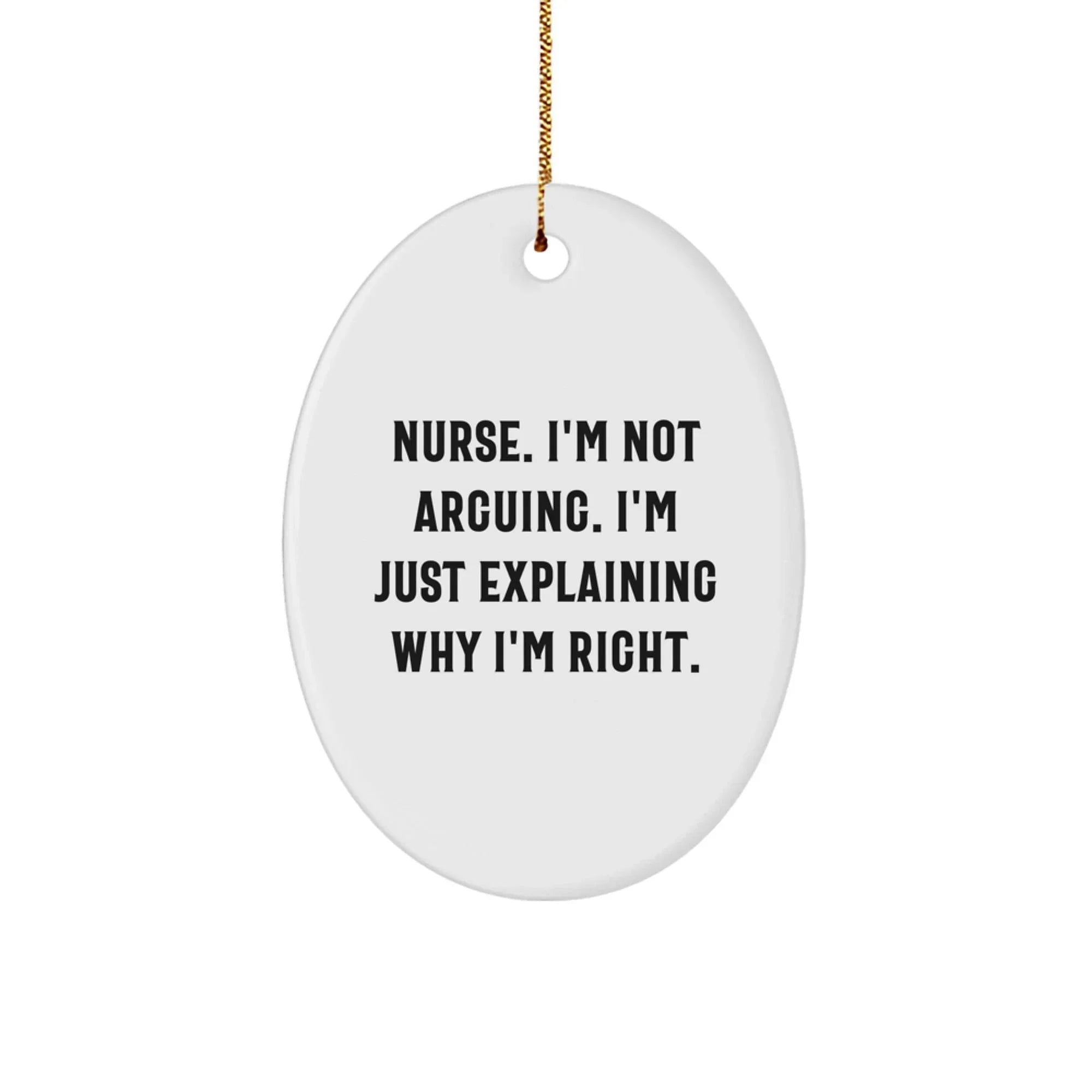 Funny Nurse Christmas Oval Ornament Gifts from Friends for Nurse, Christmas Unique Gifts for Men Women Coworkers Family