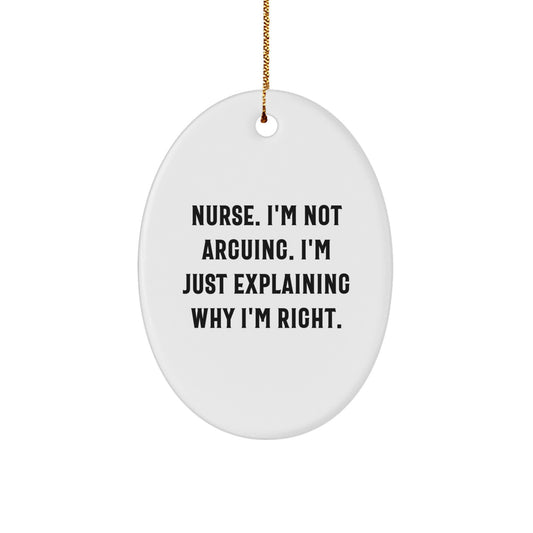 Funny Nurse Christmas Oval Ornament Gifts from Friends for Nurse, Christmas Unique Gifts for Men Women Coworkers Family - Image 1