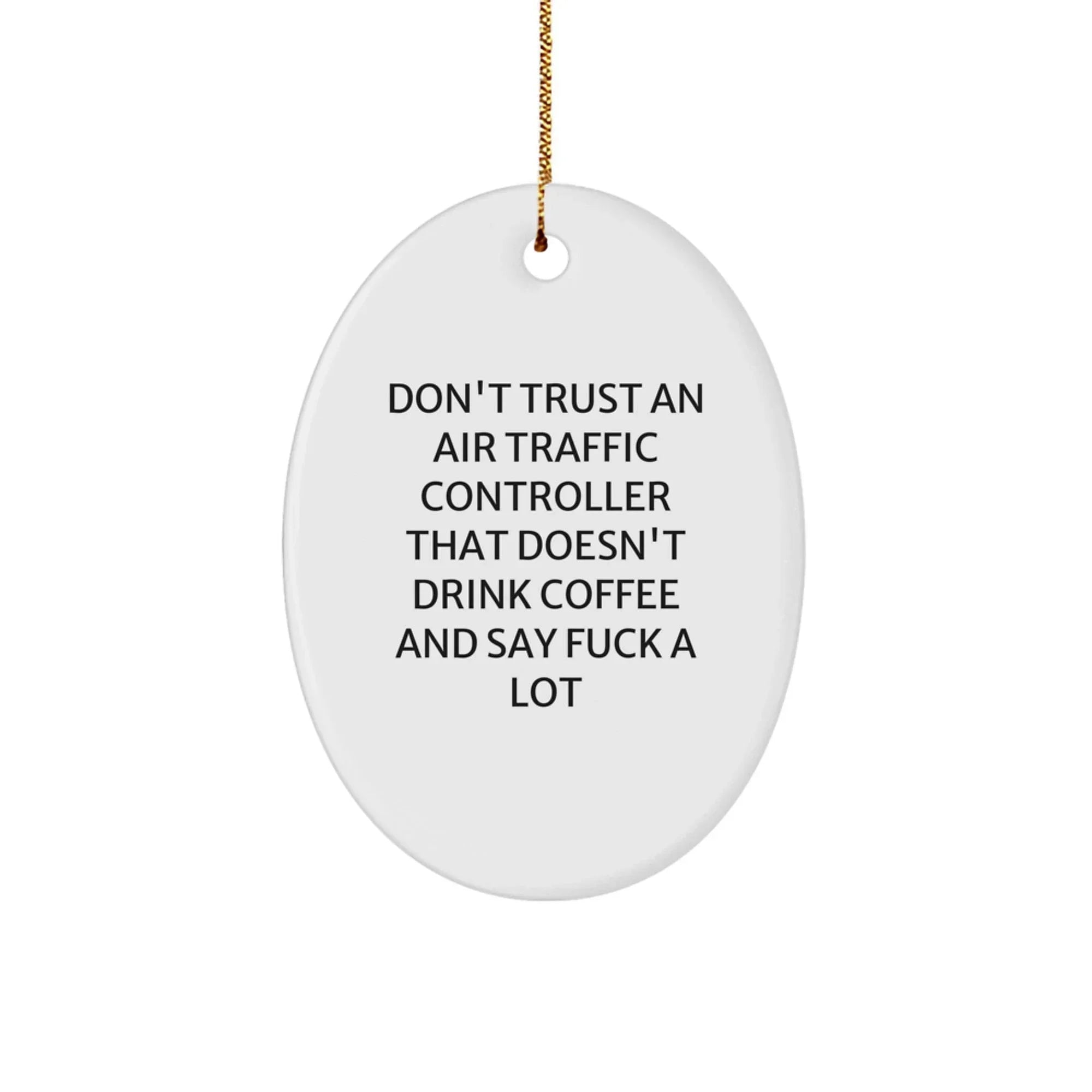 Funny Air Traffic Controller Gifts from Friends, Unique Oval Ornament for Men, Women, Coworkers, and Family, Christmas Unique Gifts
