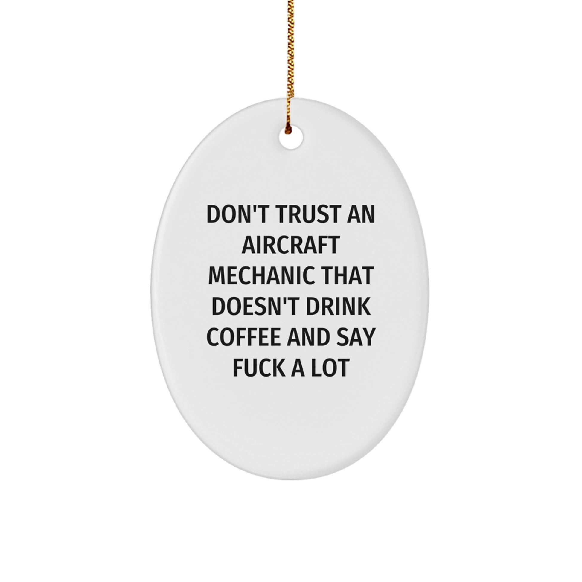 Funny Aircraft Mechanic Christmas Unique Gifts for Men Friends from Oval Ornament with Quote - Gifts for Aircraft Mechanic Friends - Image 1