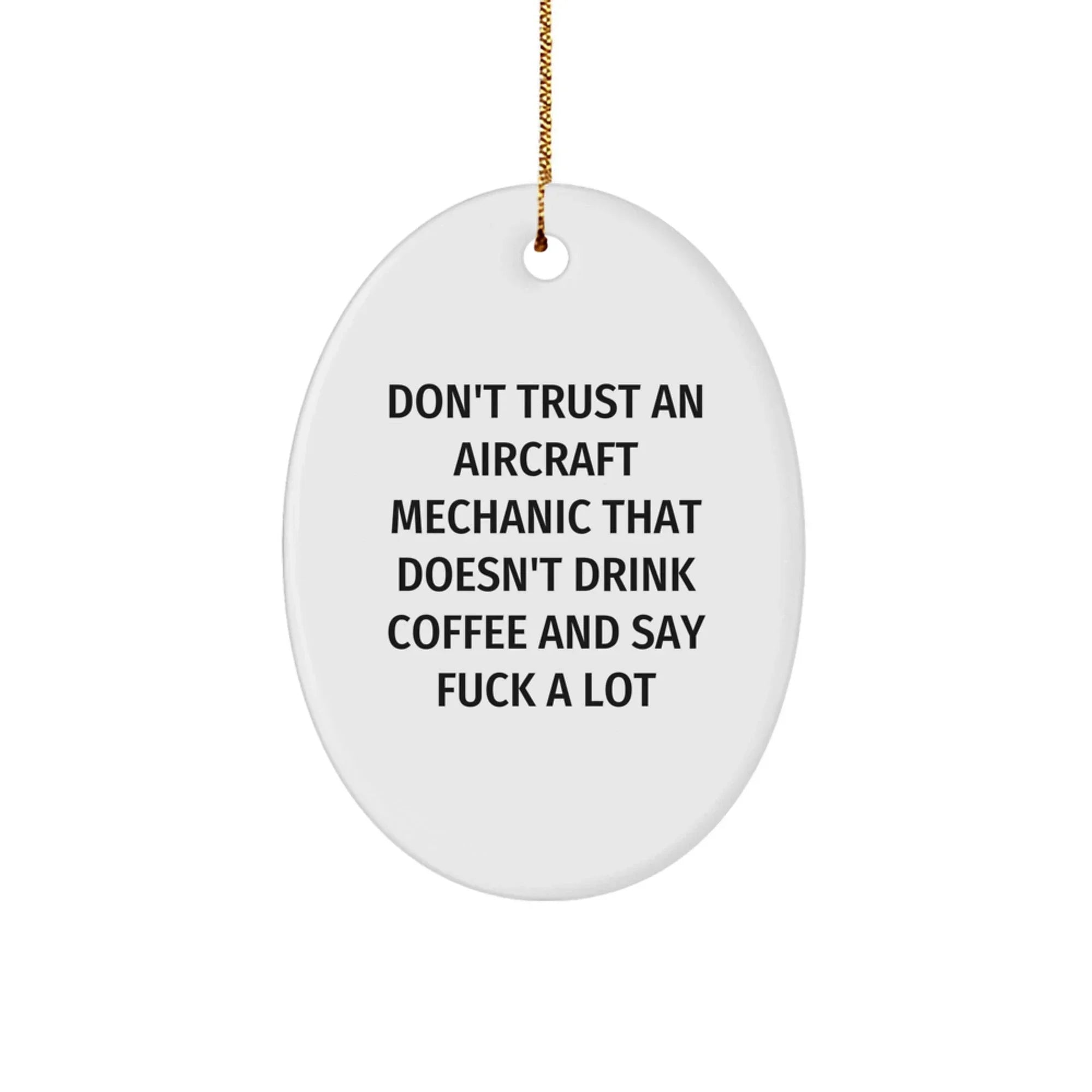 Funny Aircraft Mechanic Christmas Unique Gifts for Men Friends from Oval Ornament with Quote - Gifts for Aircraft Mechanic Friends