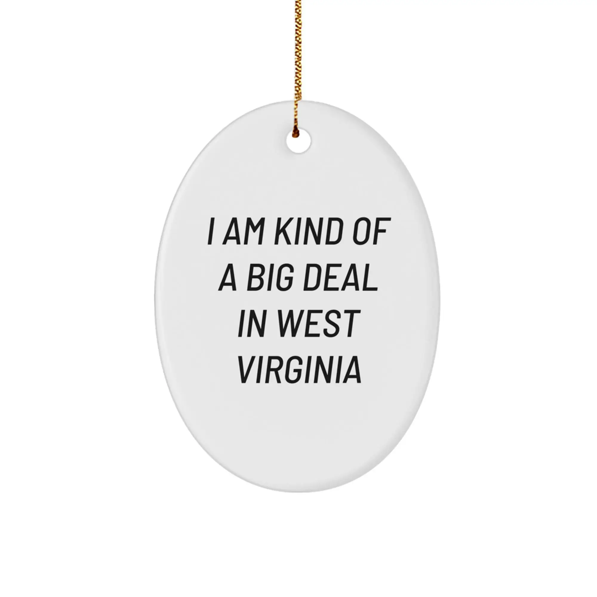Funny West Virginia Oval Ornament Gifts from Men to Family - Image 1