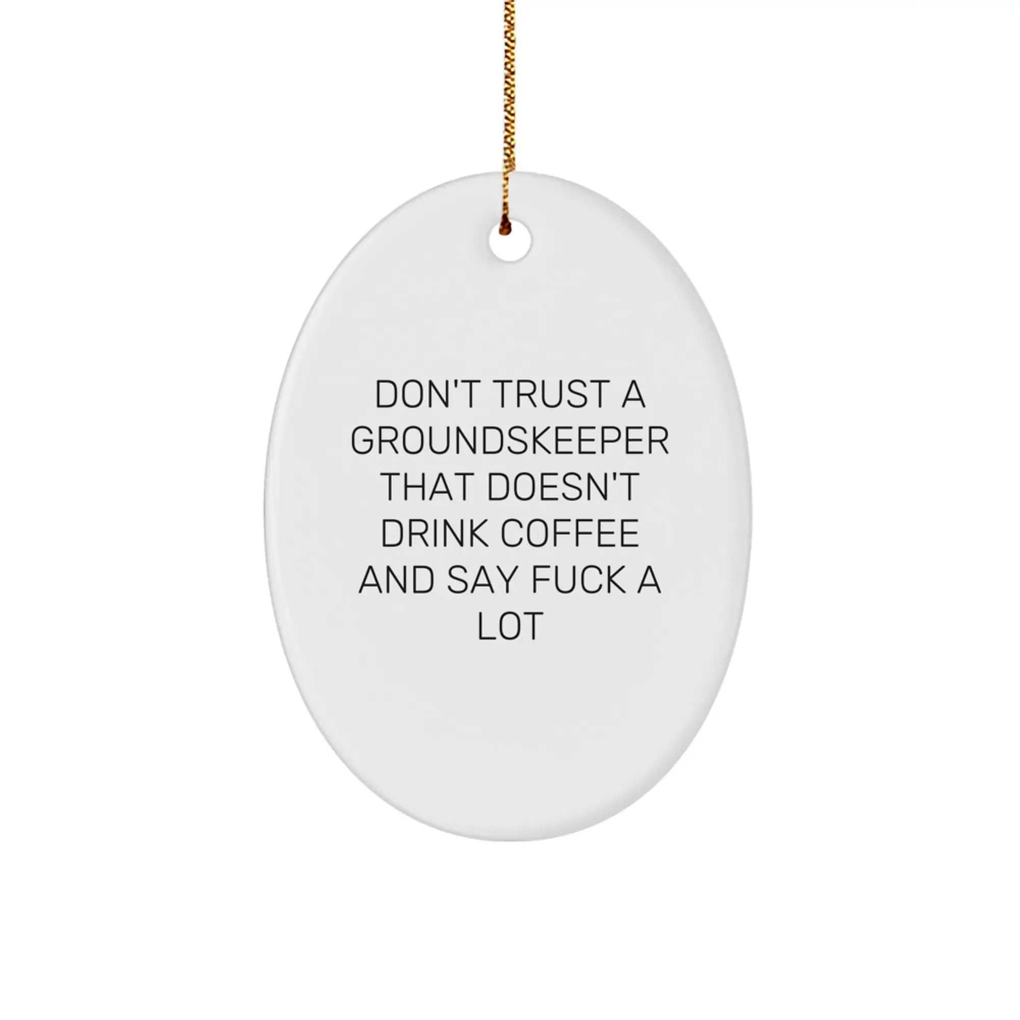 Christmas Gift for Roommates Groundskeeper Oval Ornament Present - Image 1