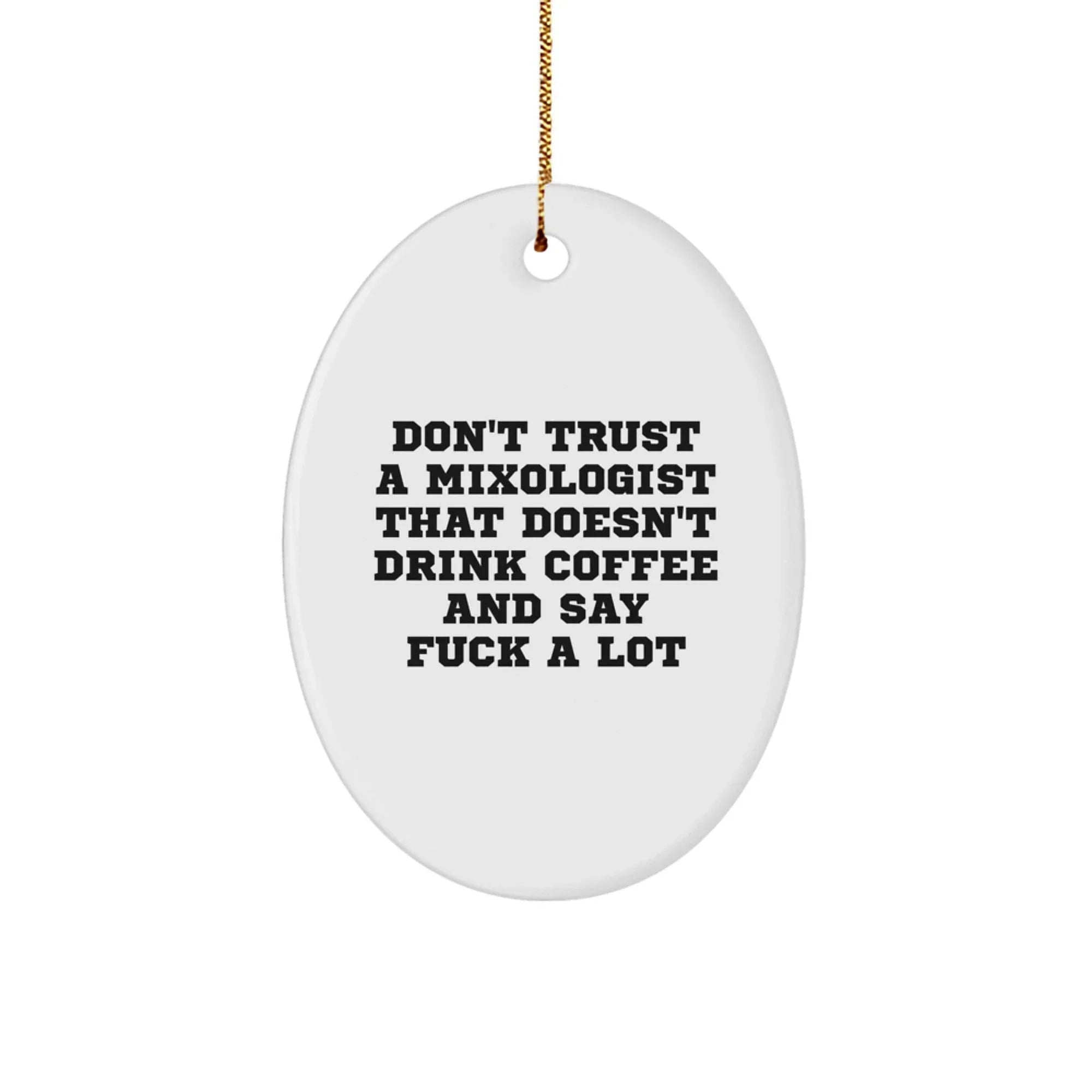 Funny Mixologist Oval Ornaments Gifts from Friends for Christmas