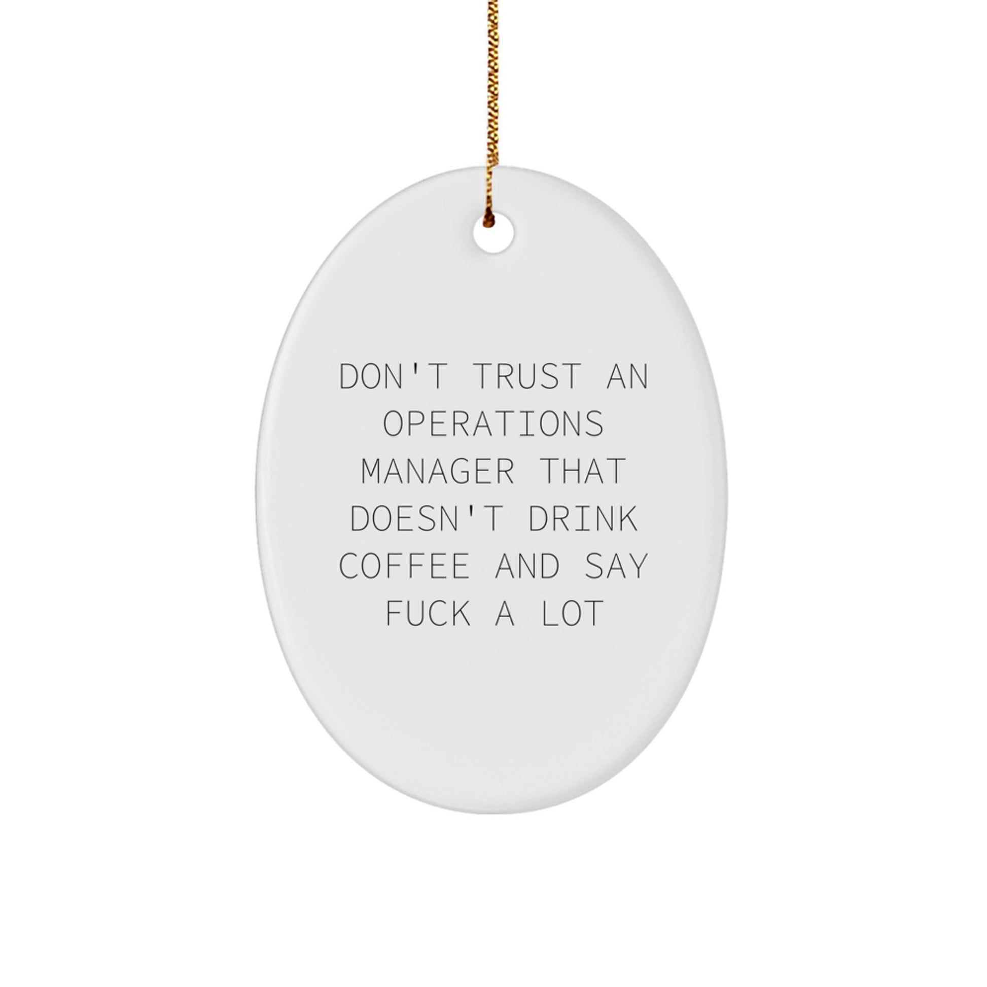 Funny Operations Manager Gifts, Oval Ornament with Humorous Quote, Ideal Gifts from Friends for Operations Manager or Colleagues - Image 1