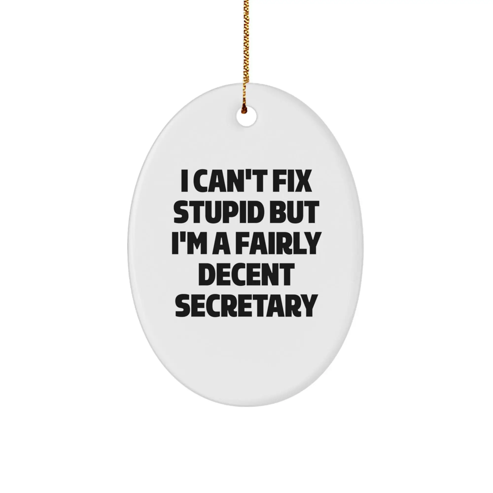 Funny Secretary Oval Ornament Gifts from Friends for Christmas, Secretary Appreciation, Secretary Gift Ideas, Oval Ornament Decoration - Image 1