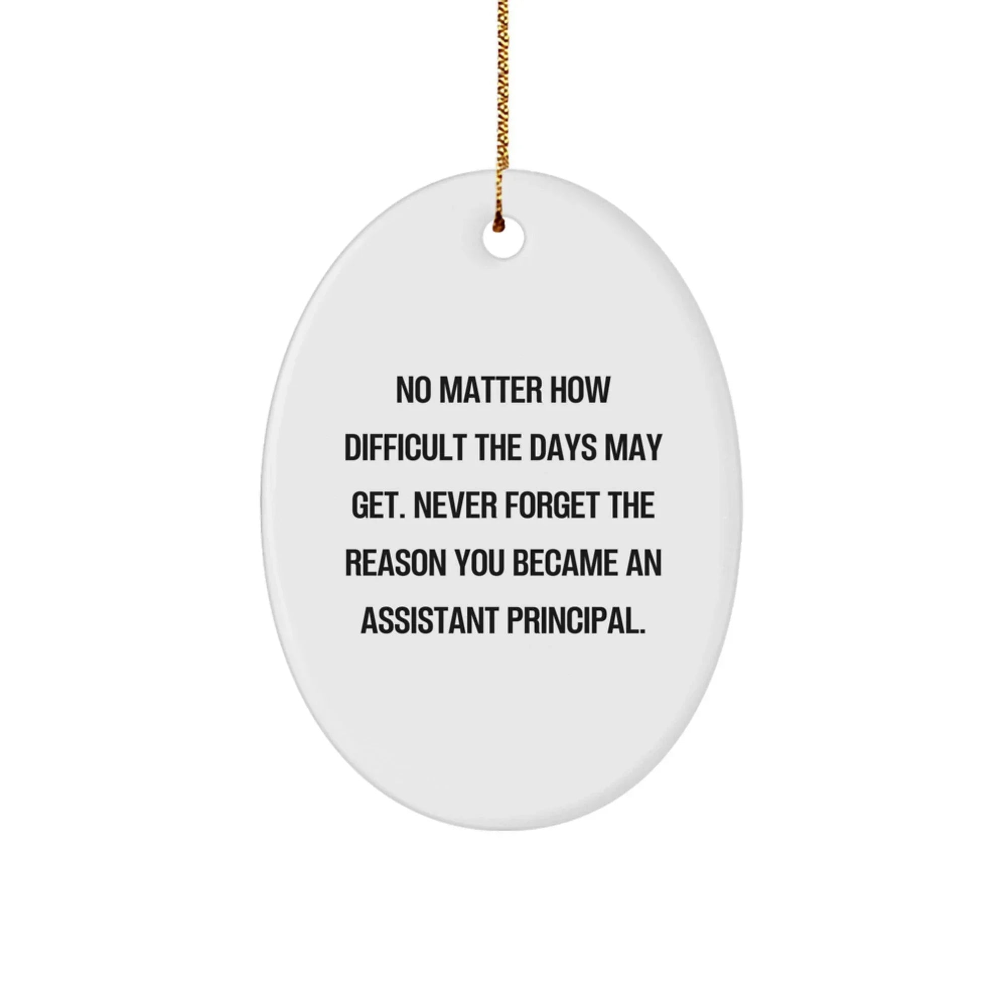 Funny Assistant Principal Gifts, Oval Ornament for Assistant Principals, Christmas Unique Inspirational Quotes