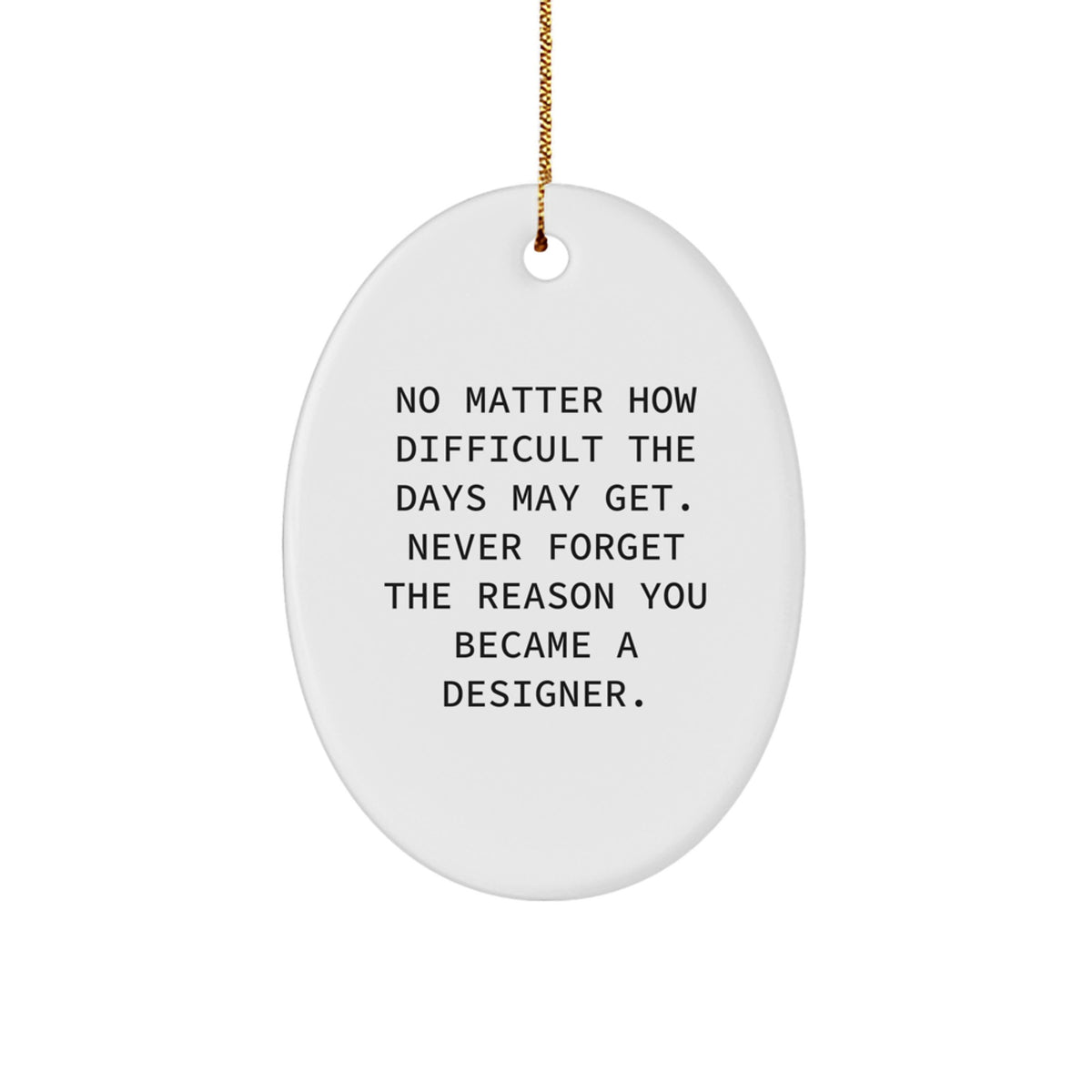Designer Oval Christmas Ornament for a Colleague Gift - Image 1
