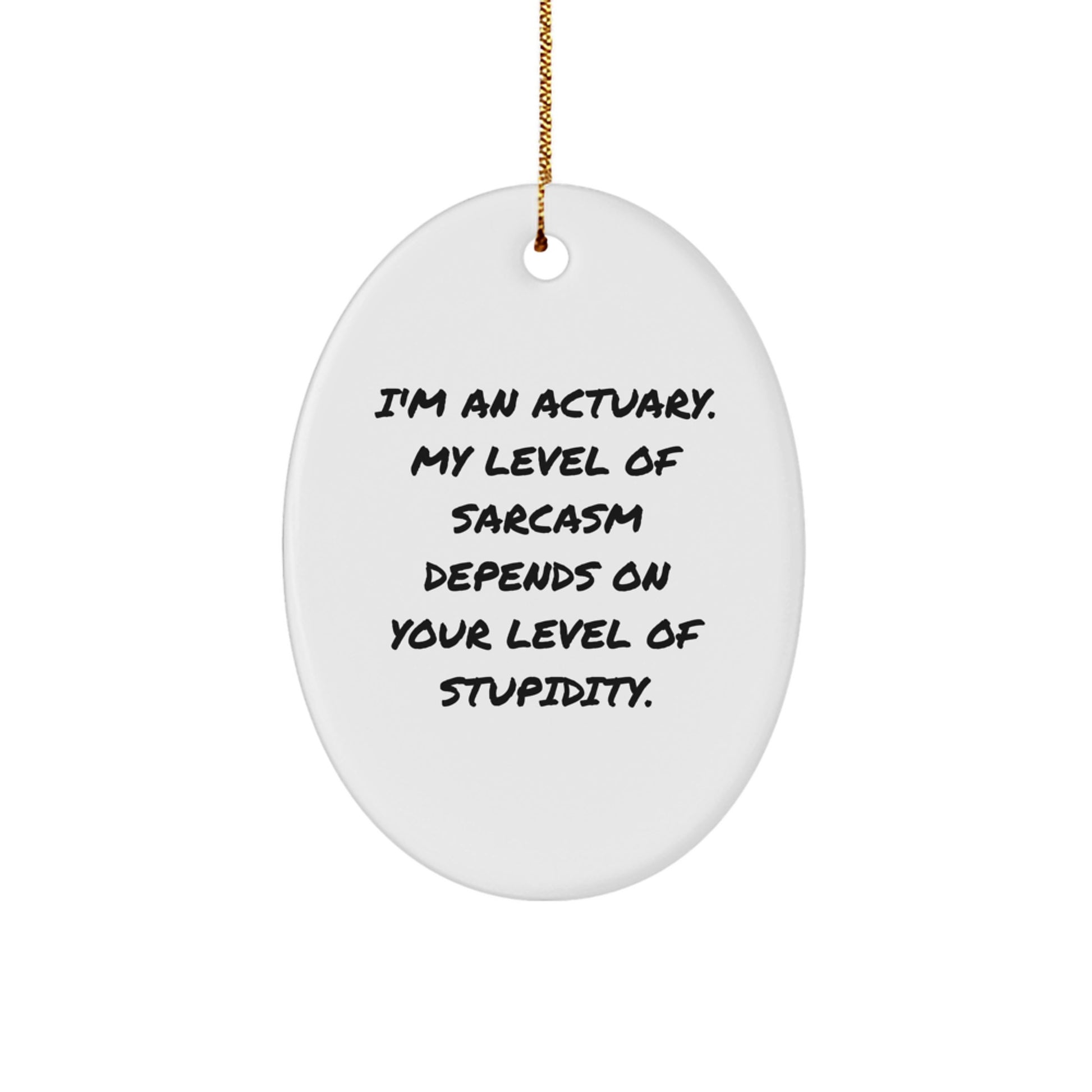 Funny Actuary Gifts from Friends to Family - Oval Ornament for Actuary Men at Christmas - Image 1