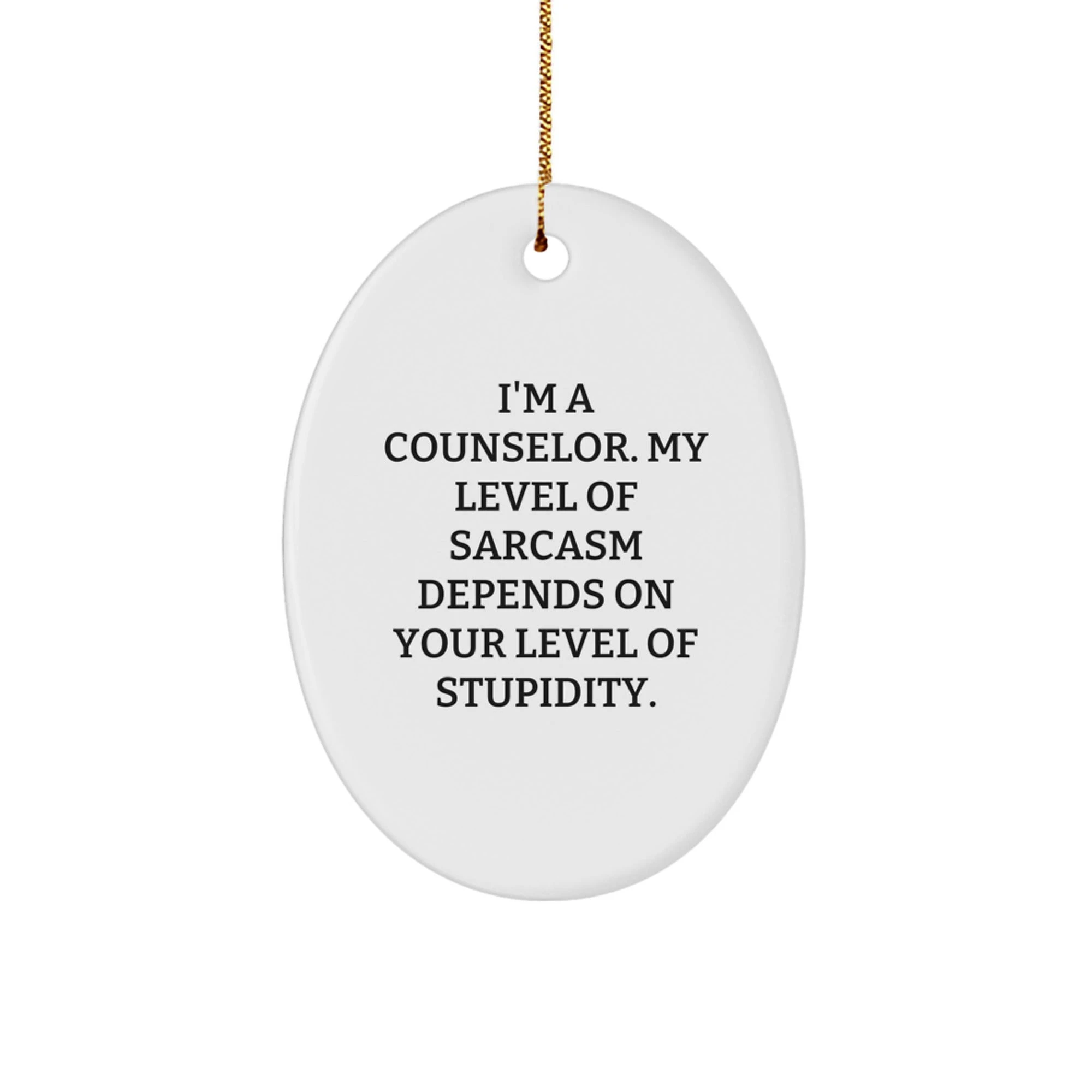 Funny Counselor Gifts from Friends, Oval Ornament, Sarcasm Humor for Counselor, Christmas Unique Gifts for Counselors, Counselor