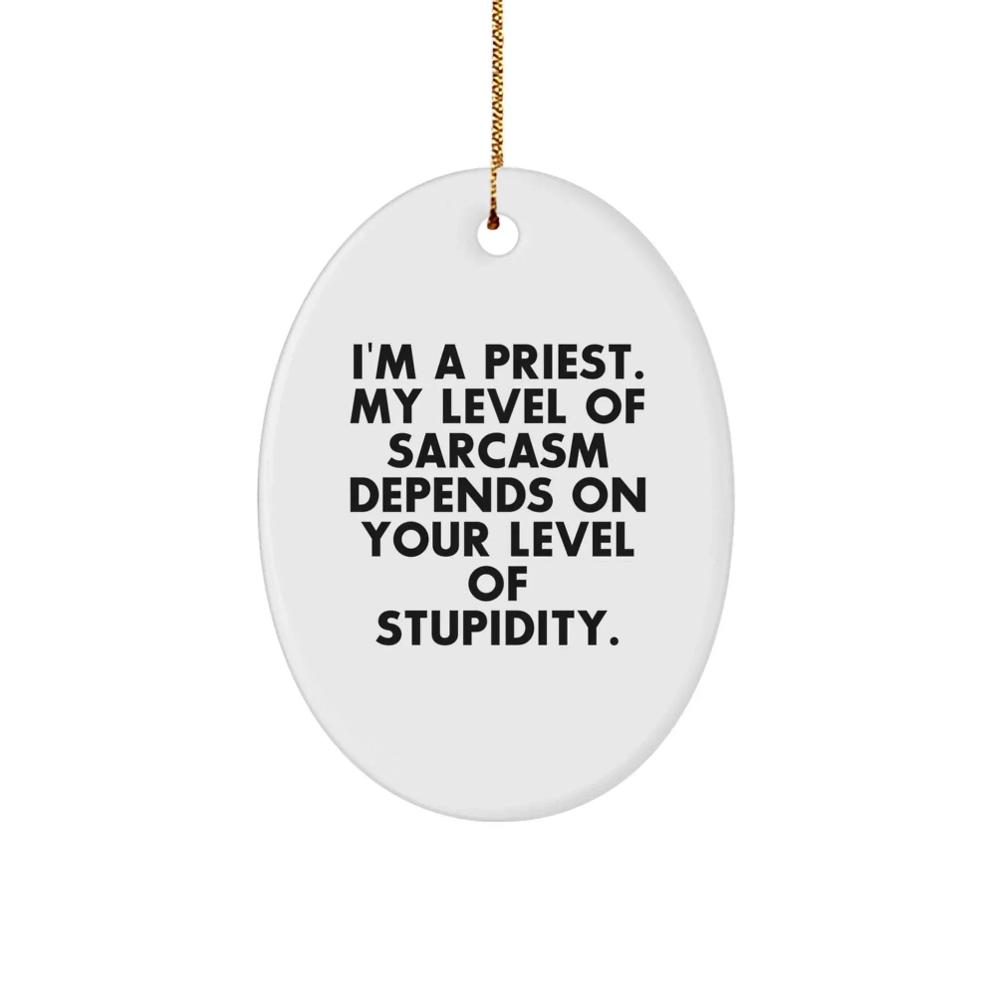 Funny Priest Oval Ornament Gift from Men to Priest for Christmas