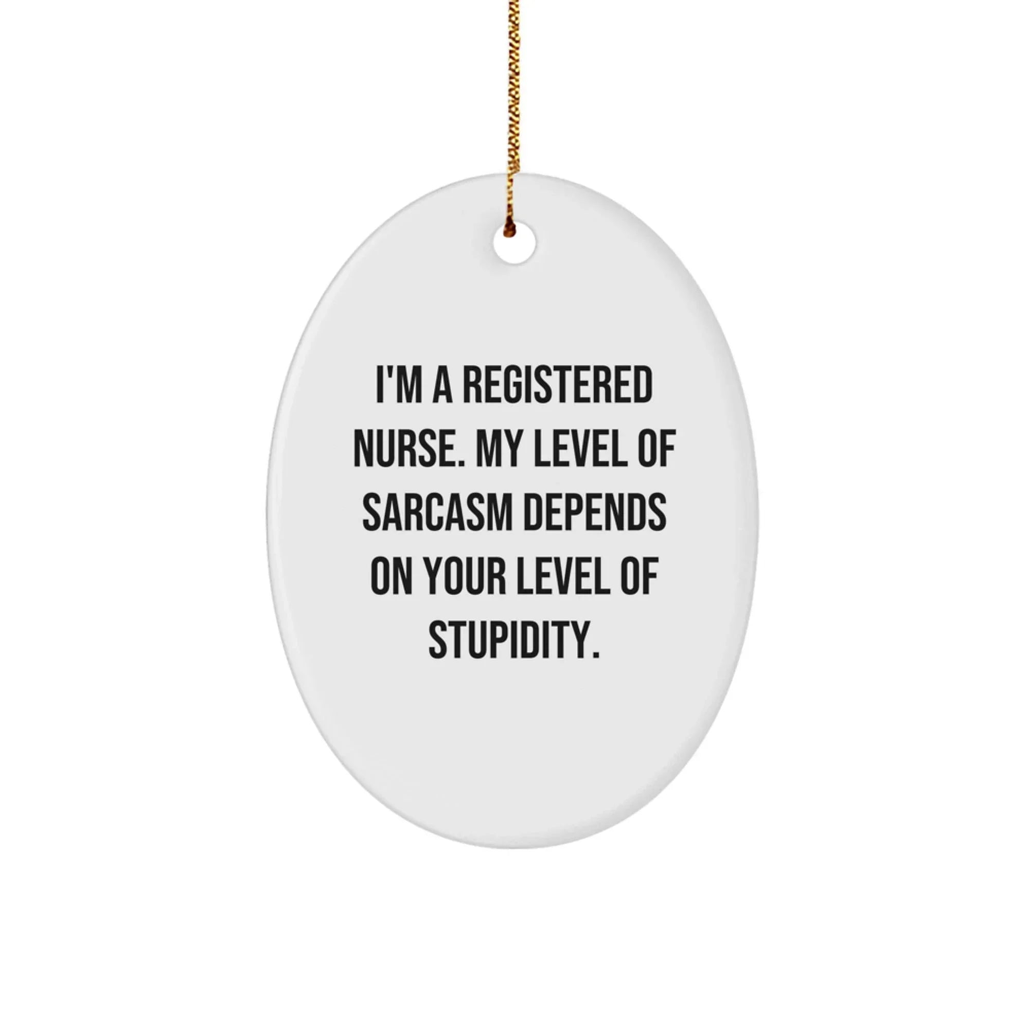 Funny Registered Nurse Oval Ornament Gifts from Friends for Christmas Unique Ideas