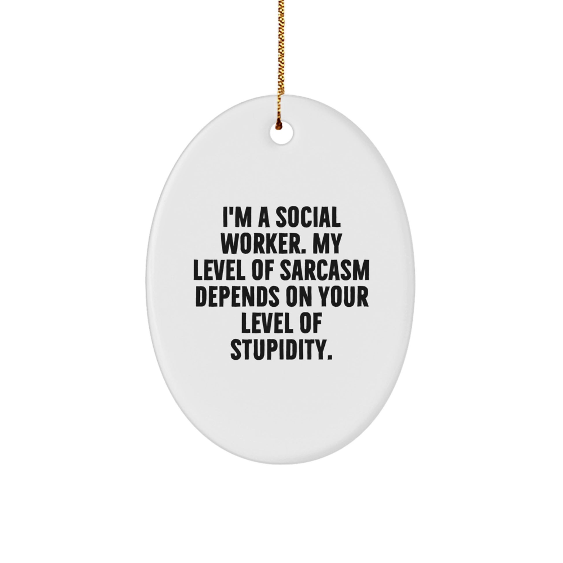 Funny Social Worker Christmas Unique Gifts from Friends for Social Workers Oval Ornament - Image 1