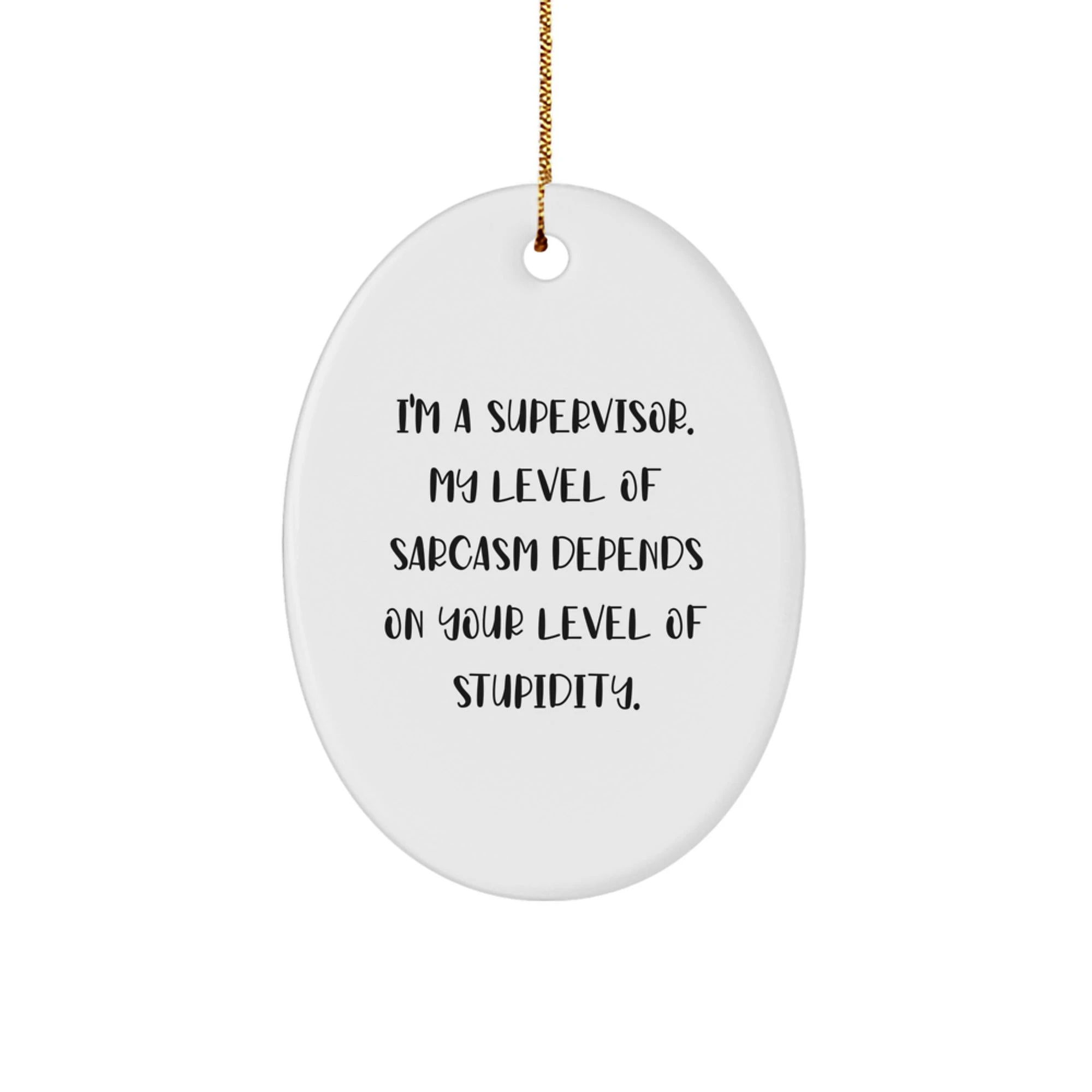 Funny Gifts from Friends for Supervisor Oval Ornament with Christmas Humor