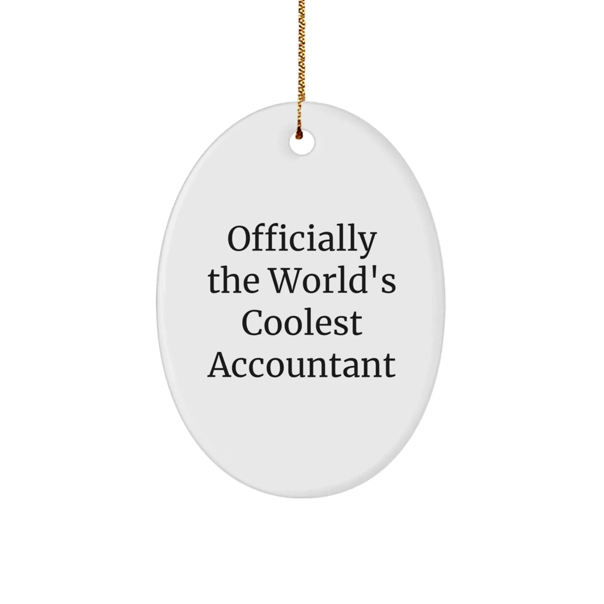 Funny Accountant Gifts for Men, Oval Ornament Officially The World's Coolest Accountant, Christmas Unique Gifts from Friends to Family
