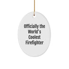 Funny Firefighter Oval Ornament Gifts from Friends for Men, Christmas Unique